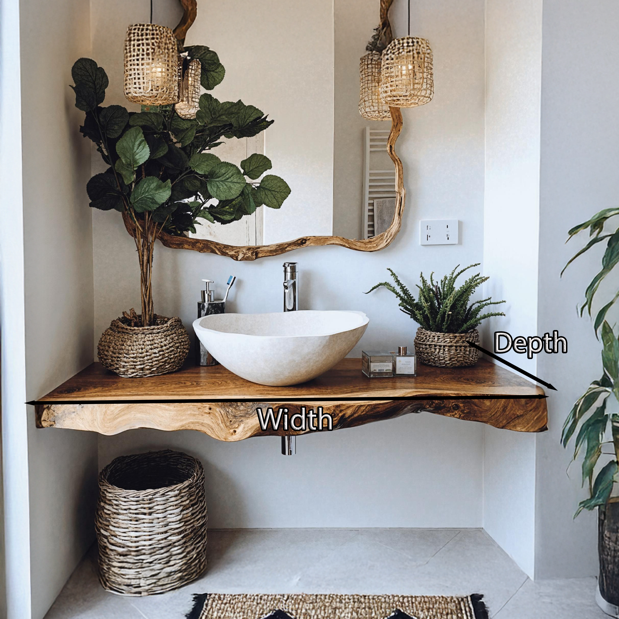 Mid Century Wooden Floating Vanity For Bathroom Design SILDTBRV187