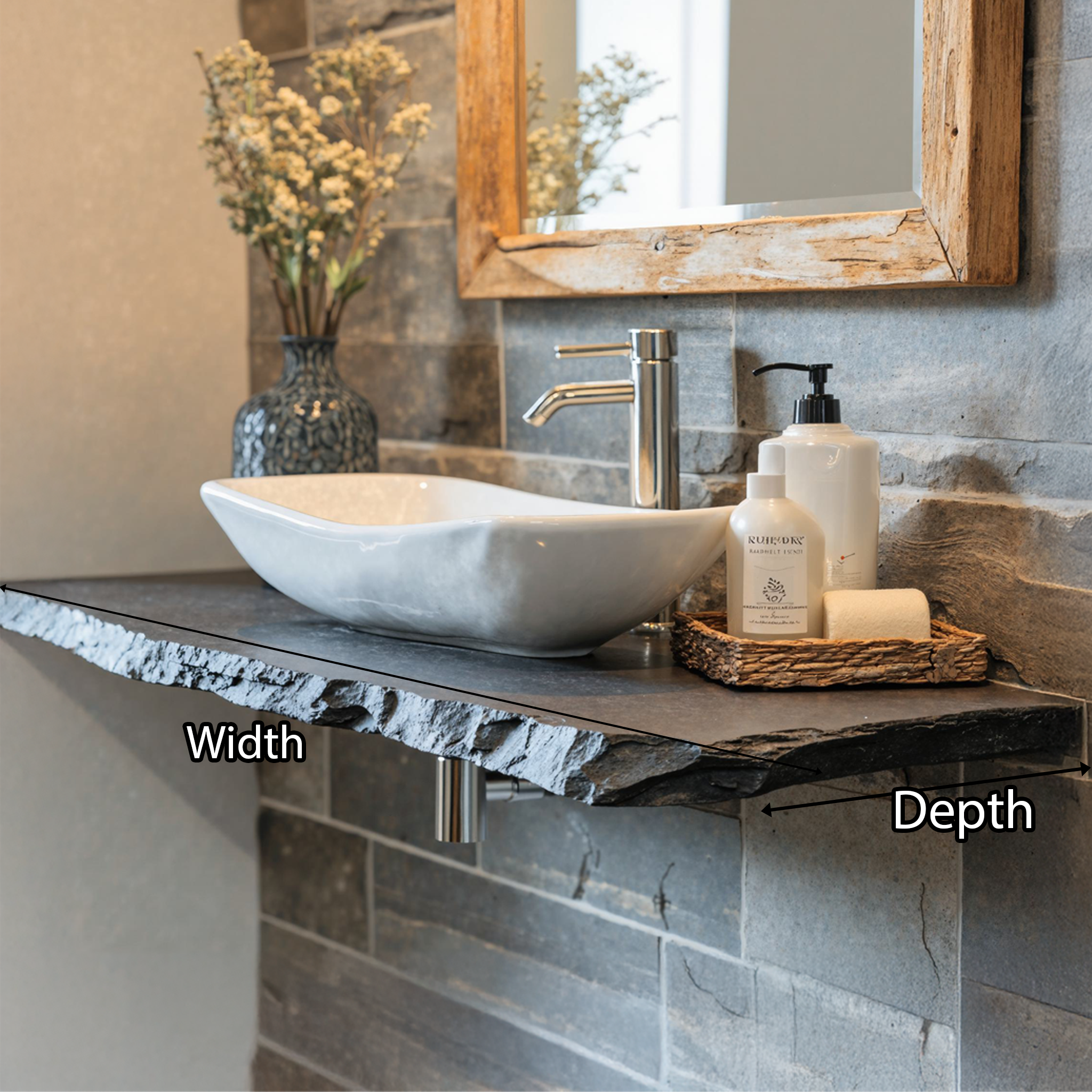 Handcrafted Bathrooom Vanity Shelf SILDTBRV026