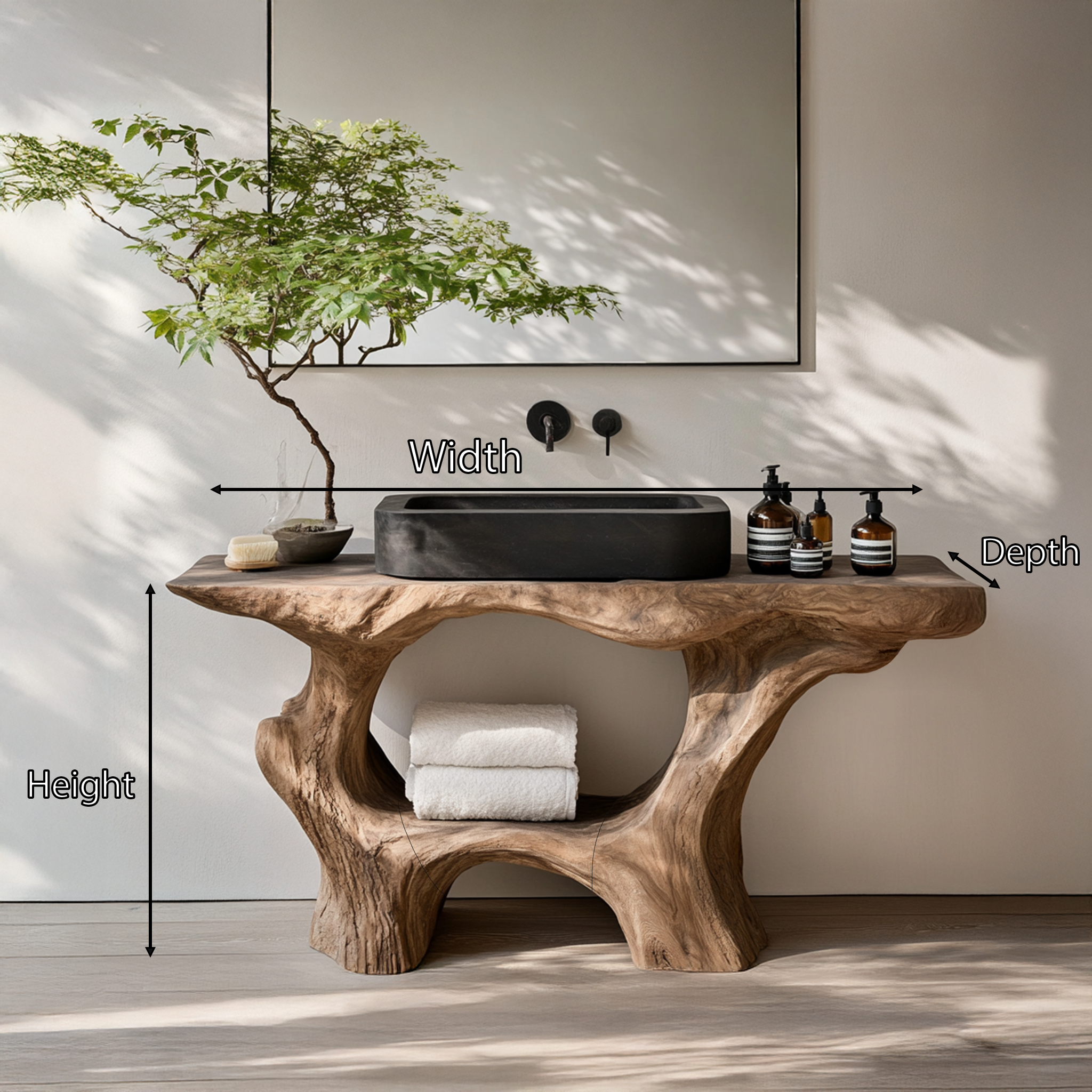 Farmhouse Solid Wood Vanity For Rustic Bathroom SILDTTRBRV001
