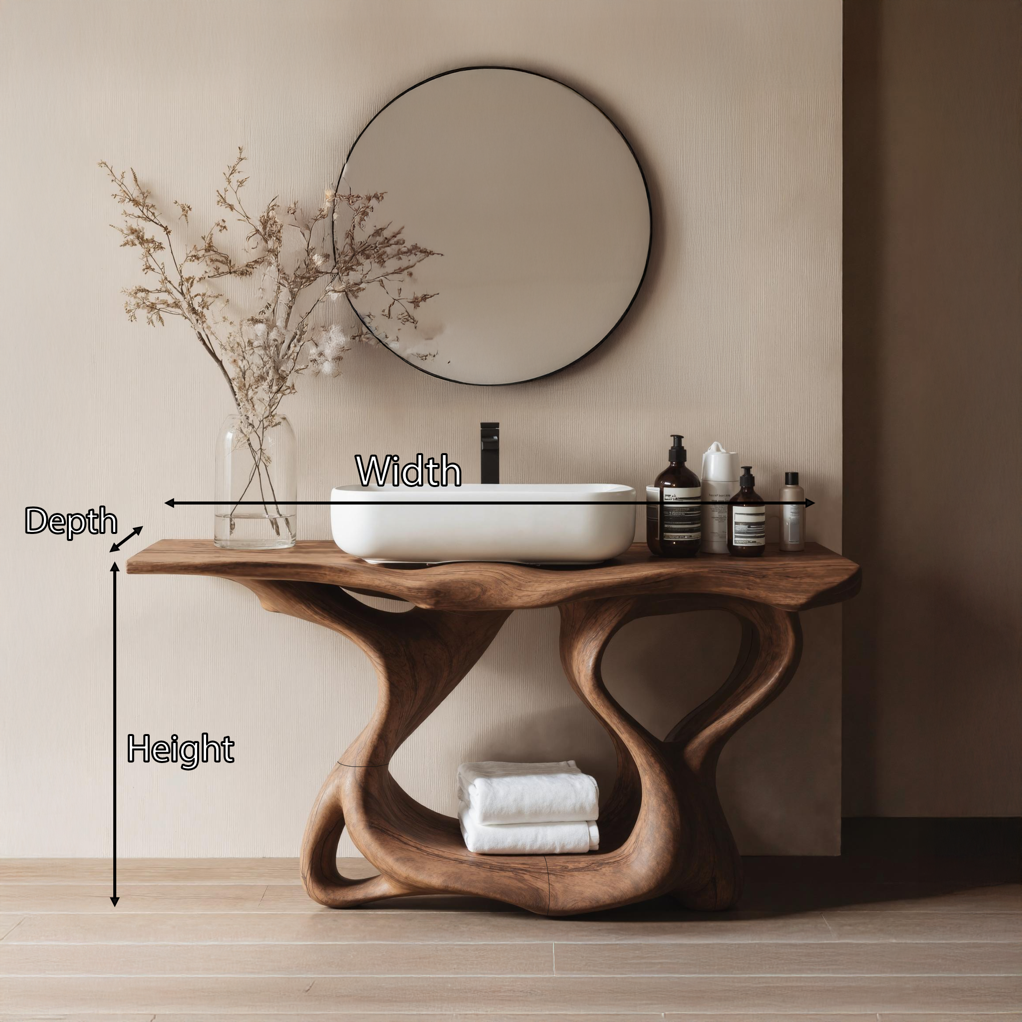 Rustic Solid Wood Vanity For Bathroom Furniture Decor SILDTTRBRV014