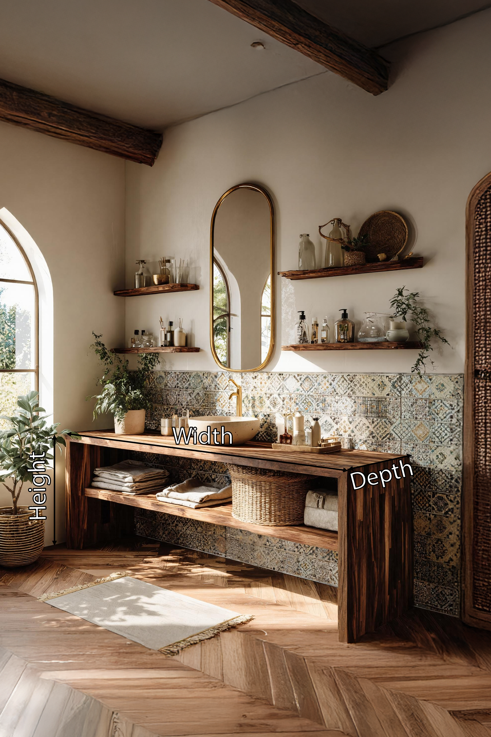 Live Edge Bathroom Storage Cabinet For Furniture Decor SILDTTRBRV043