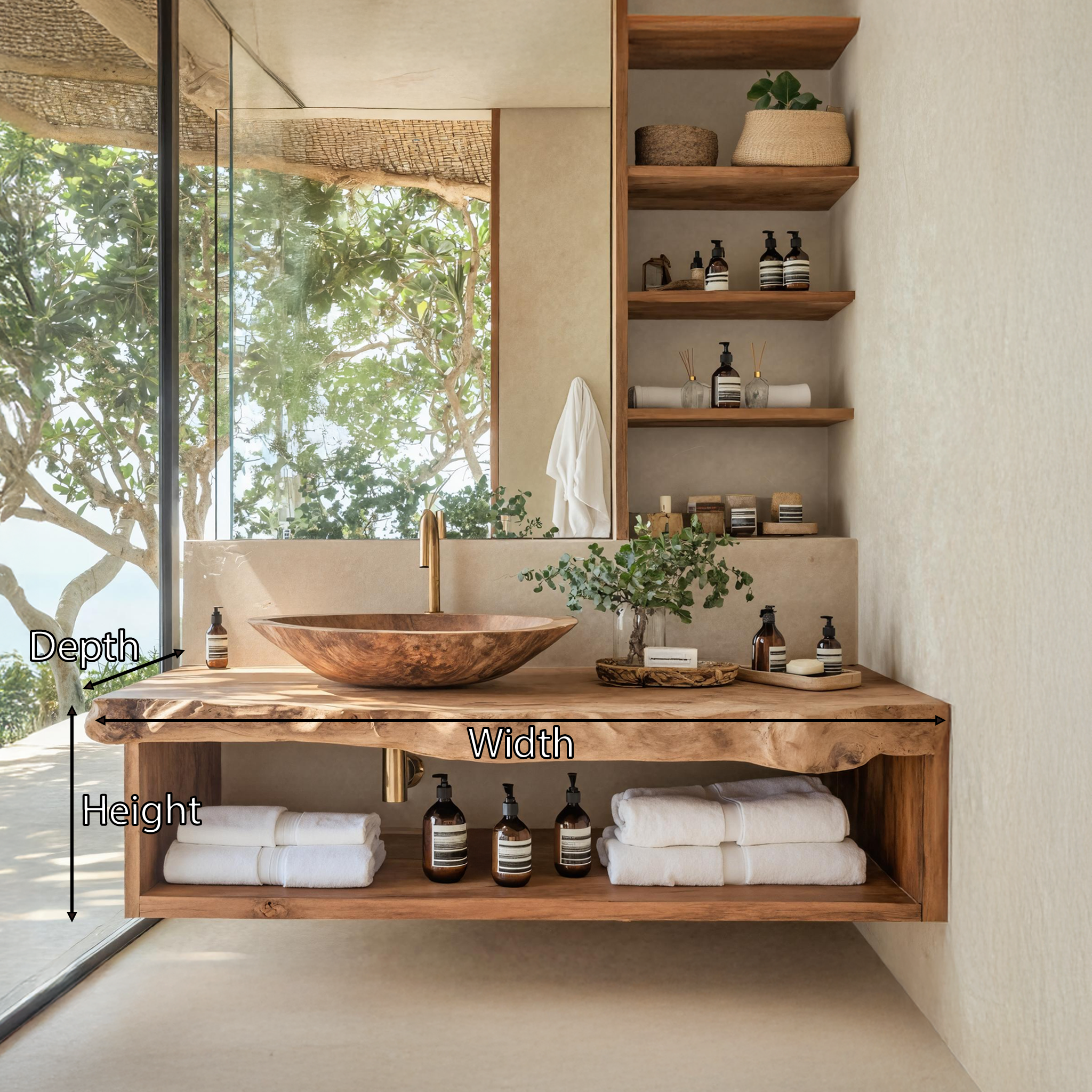 Rustic Solid Wood Vanity For Cozy Bathroom Furniture Decor SILDTTRBRV018