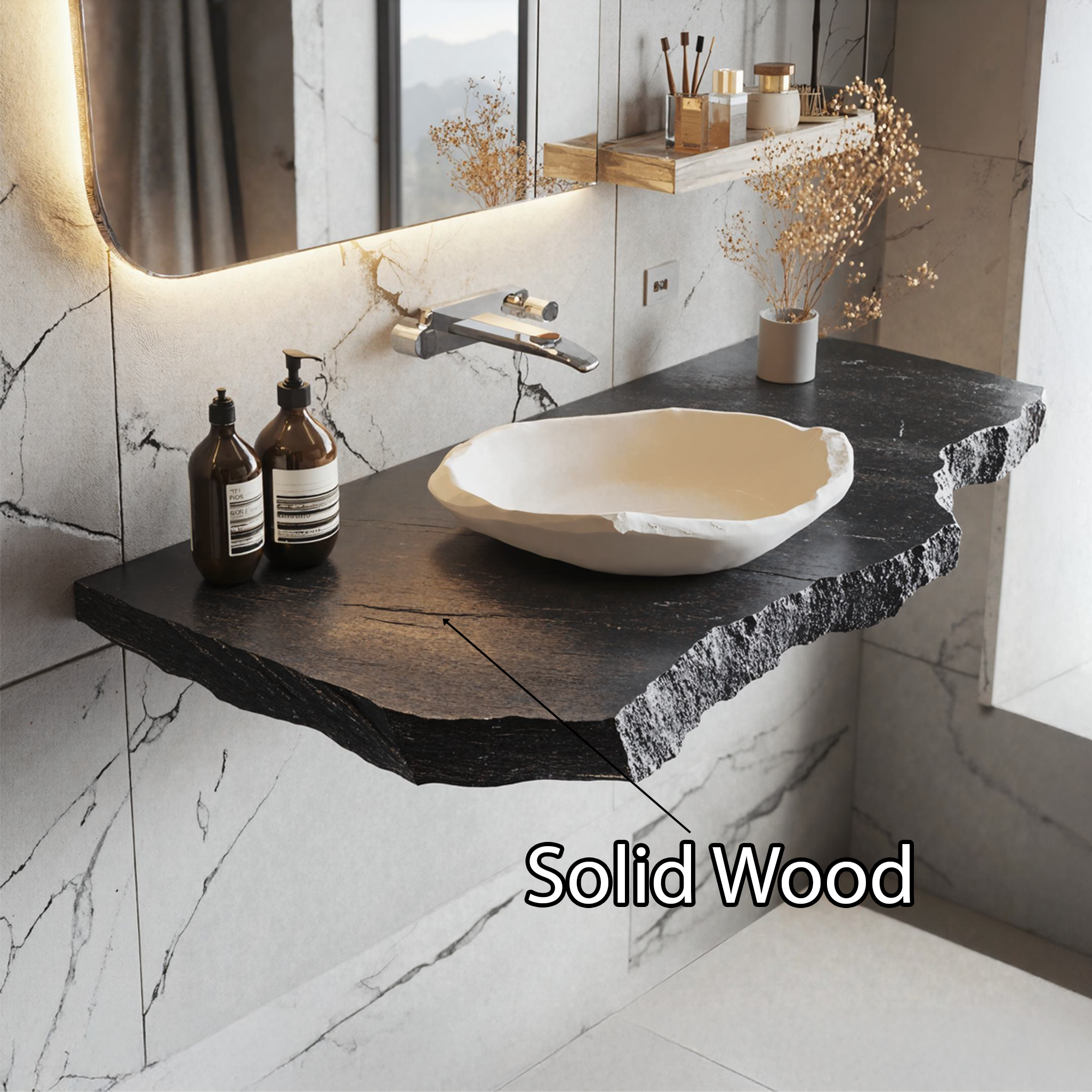 Natural Bathroom Vanity SILDTBRV028