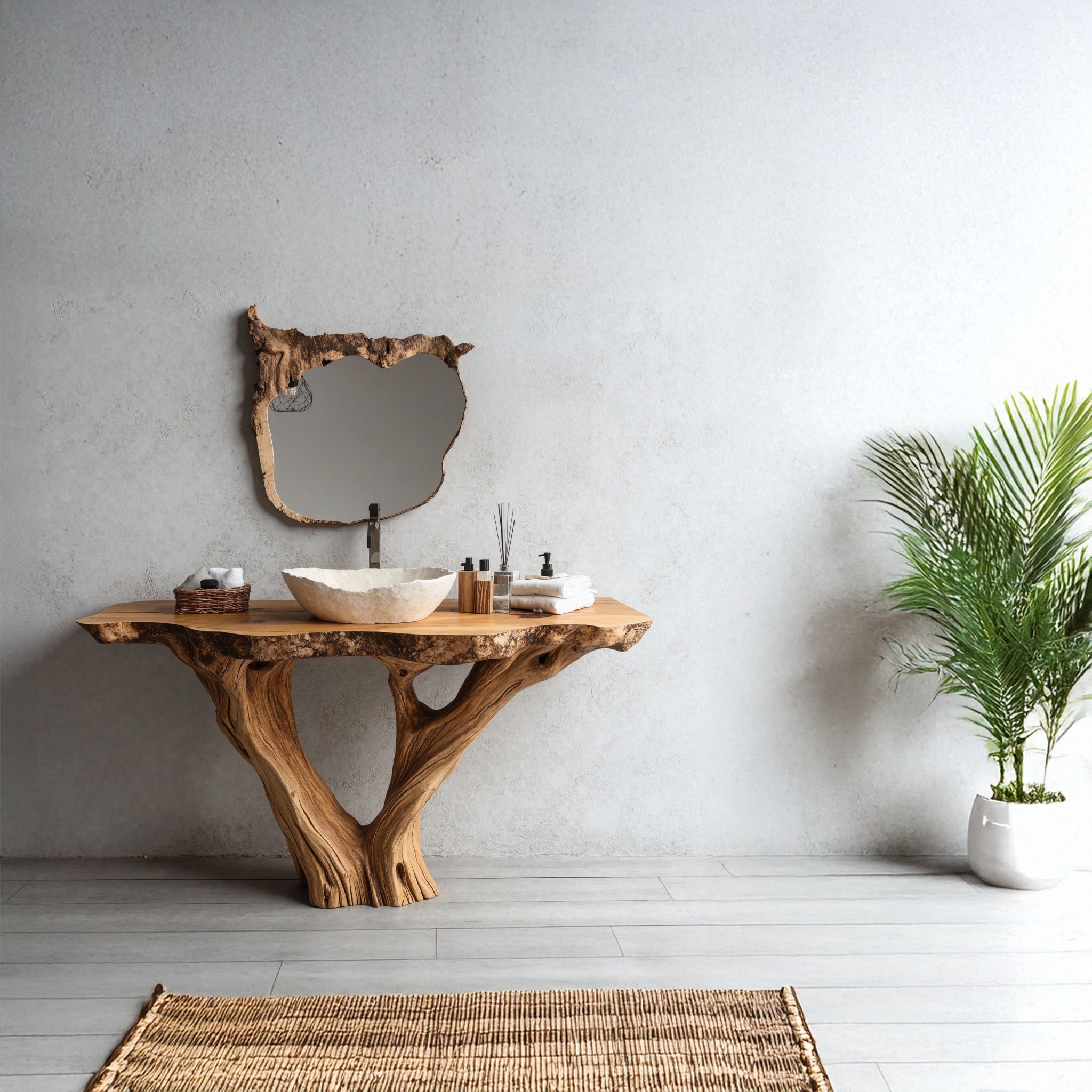 Handcrafted Wooden Vanity For Vintage-Inspired Bathroom Decor SILDTBRV129