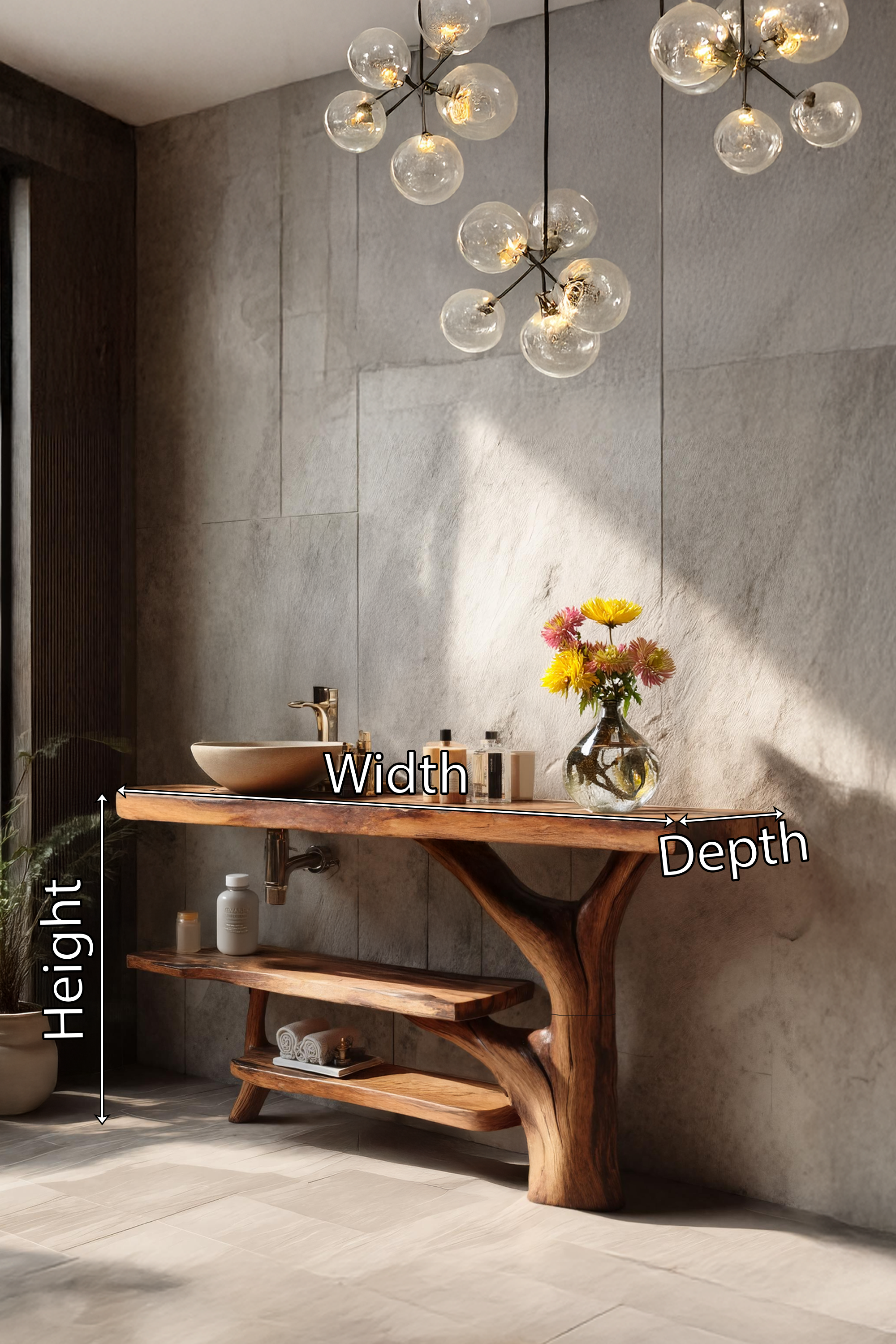 Handcrafted Solid Wood Bathroom Vanity For Elegant Furniture Home Design SILDTTRBRV061