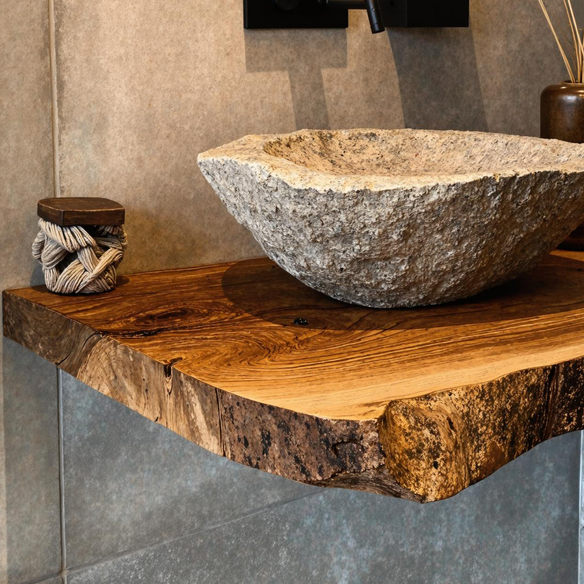 Wooden Floating Vanity Shelf For Bathroom Storage And Display SILDTBRV184