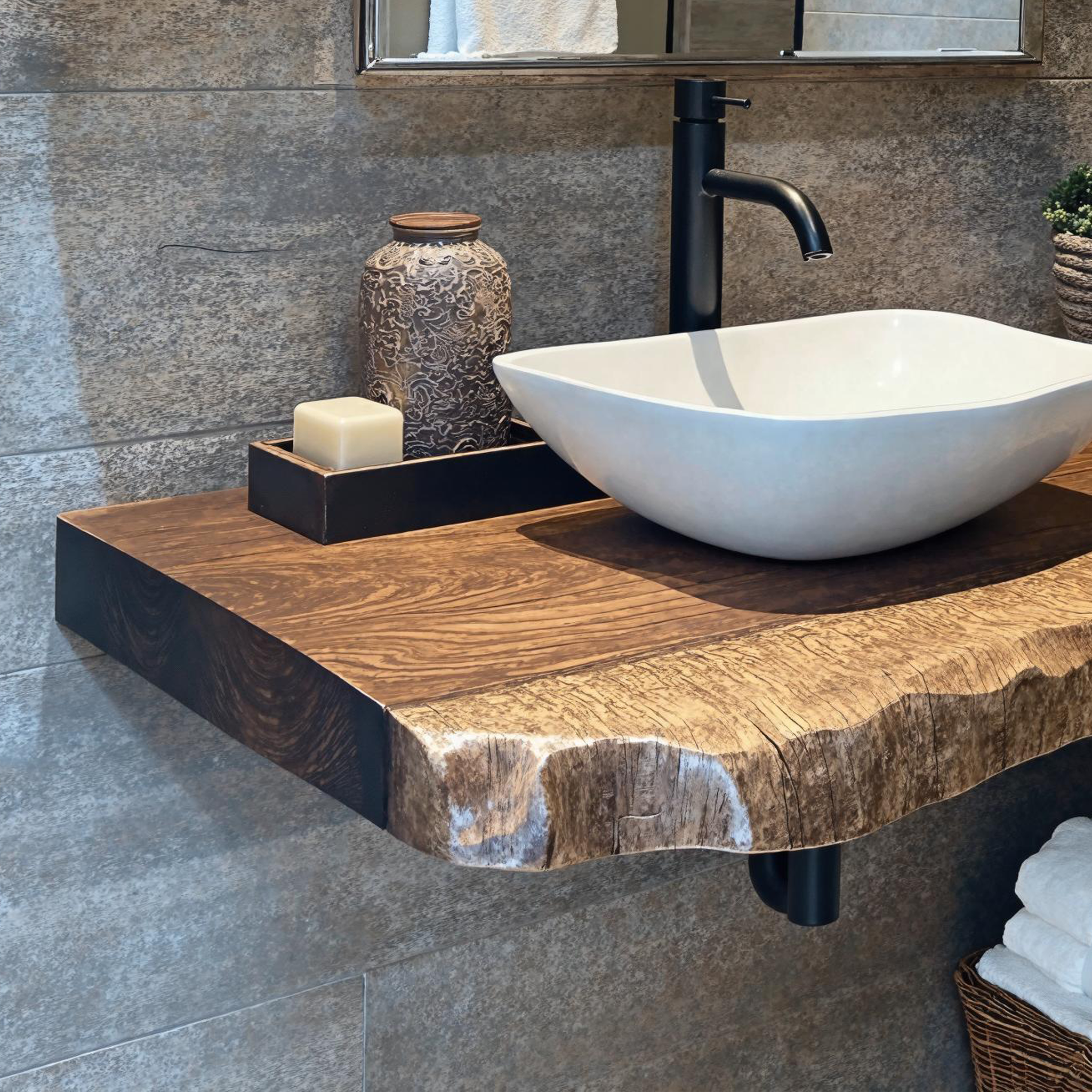 Floating Vanity Shelf For Bathroom With Modern Wooden Design SILDTBRV185