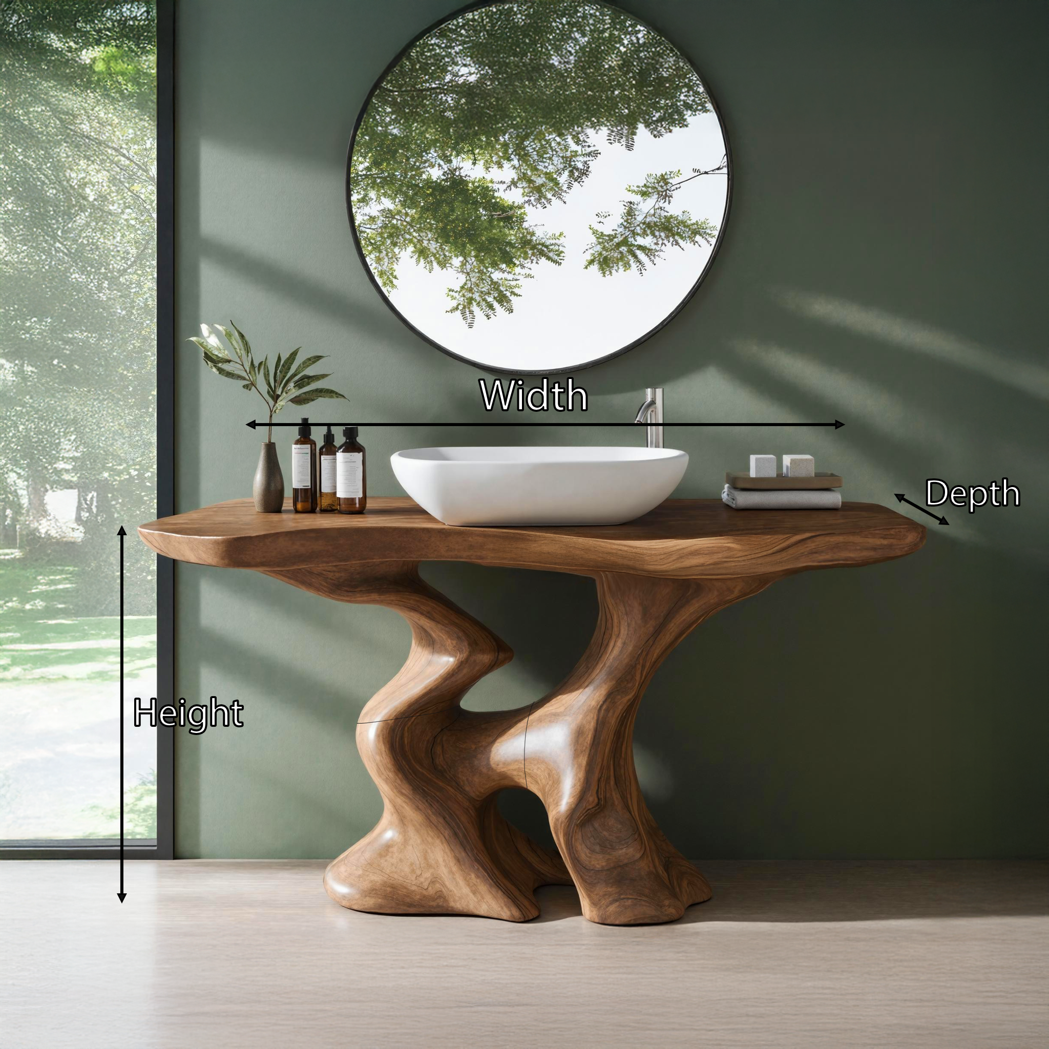 Mid Century Solid Vanity For Minimalist Bathroom SILDTTRBRV004