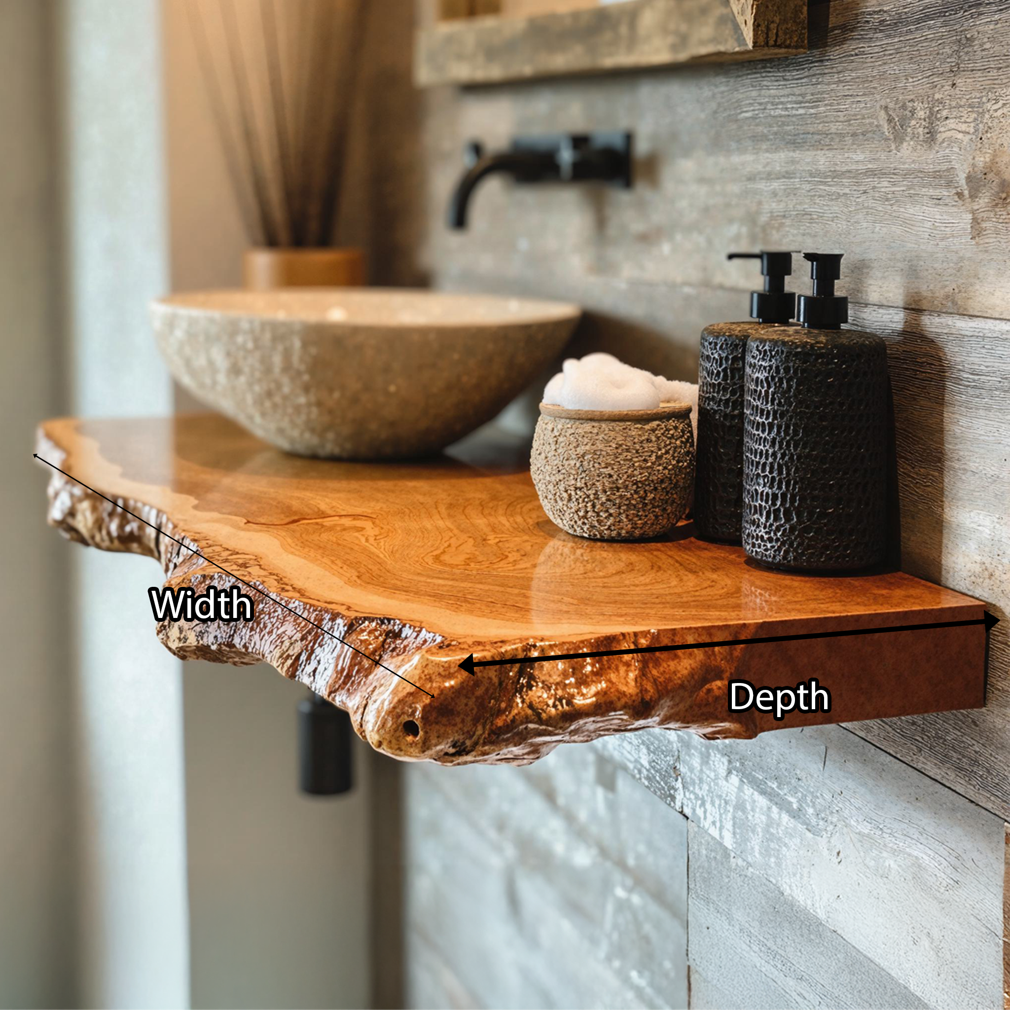 Floating Wood Bathroom Shelf SILDTBRV031