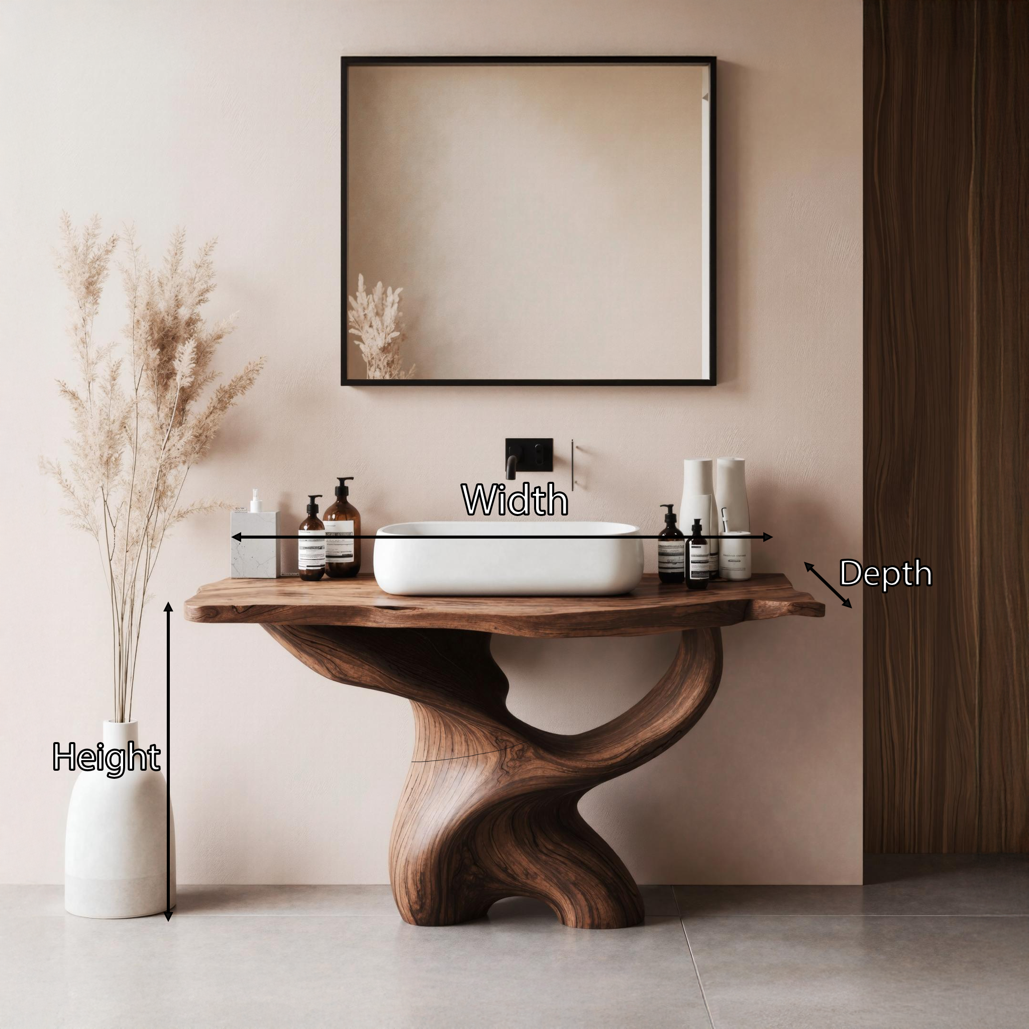 Handcrafted Live Edge Vanity For Luxury Bathroom SILDTTRBRV013