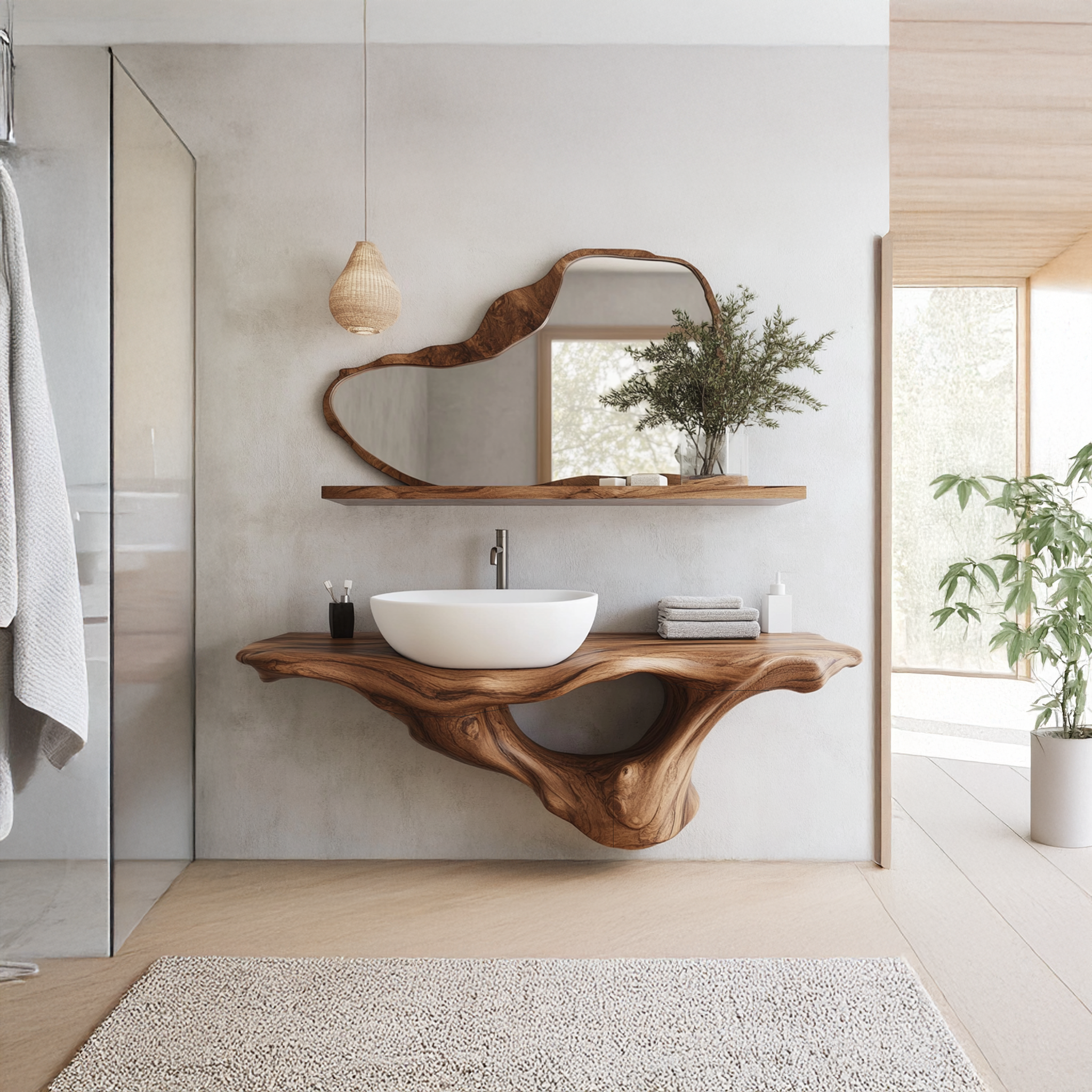 Handcrafted Live Edge Bathroom Vanity Premium Furniture SILDTTRBAS003