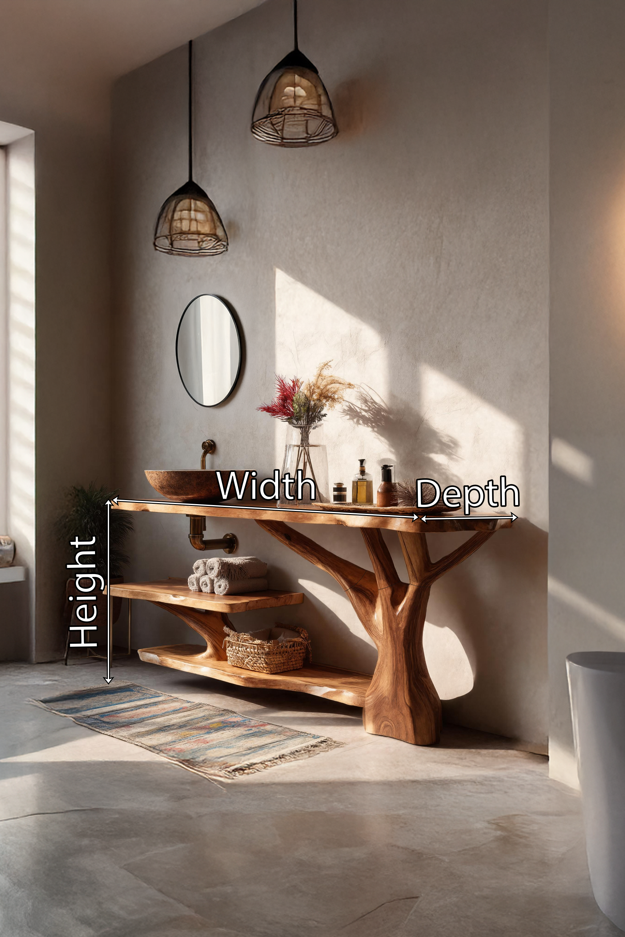 Farmhouse Solid Wood Bathroom Vanity For Rustic Furniture Decoration SILDTTRBRV071