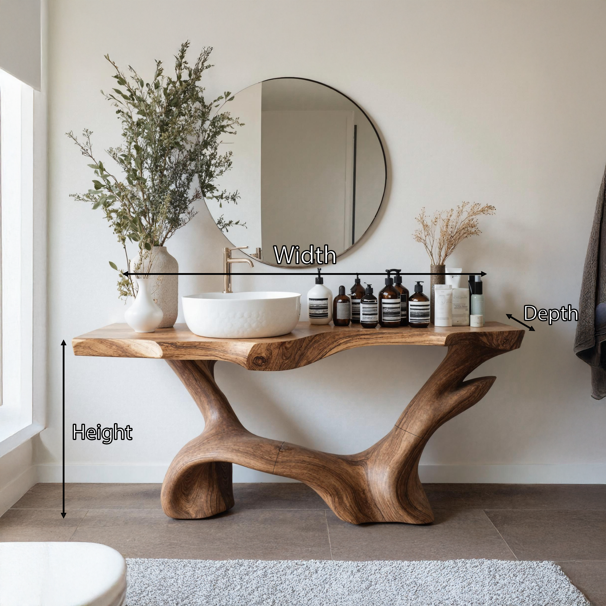 Farmhouse Solid Vanity For Country Bathroom Design SILDTTRBRV005