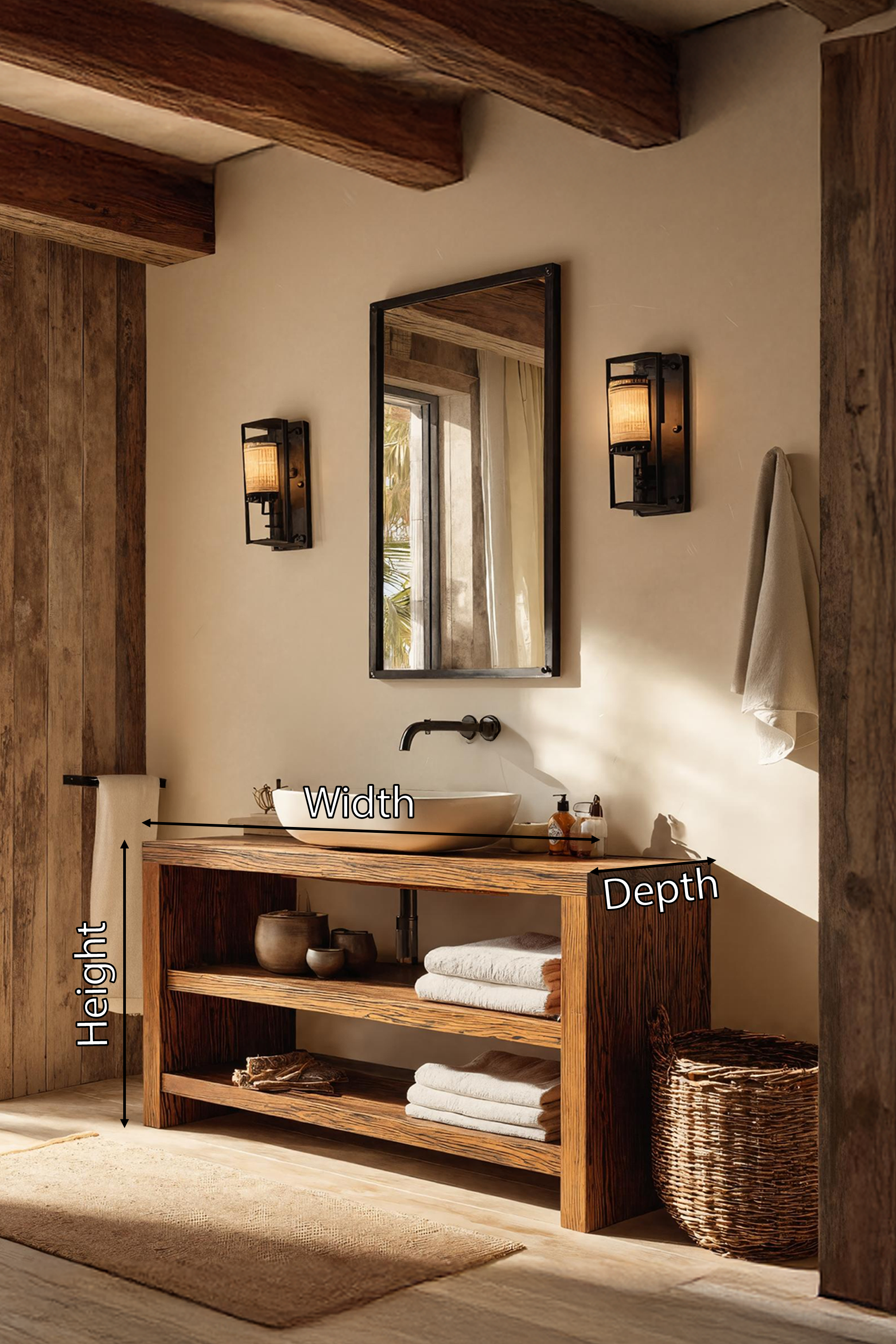 Farmhouse Wooden Vanity For Cozy Bathroom Spaces SILDTTRBRV037