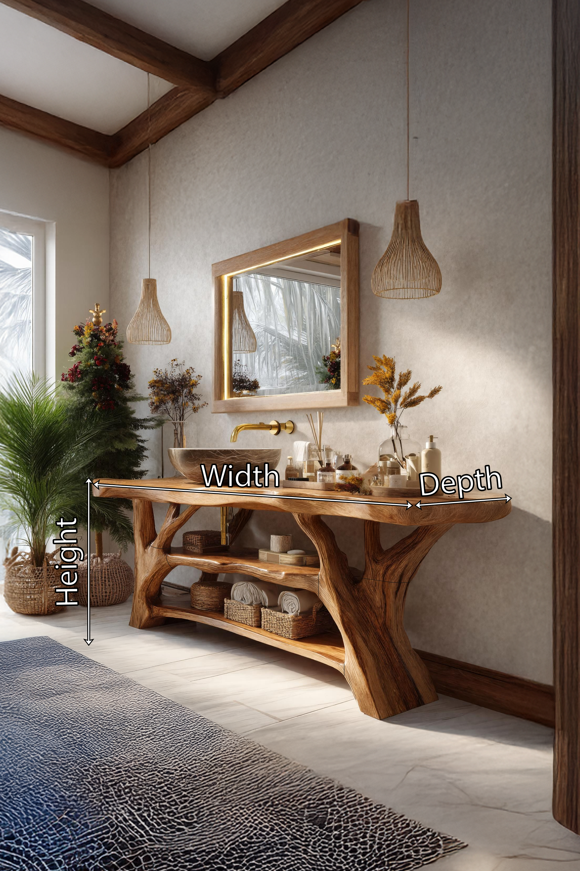 Farmhouse Solid Wood Bathroom Vanity For Farmhouse Furniture Interior SILDTTRBRV083