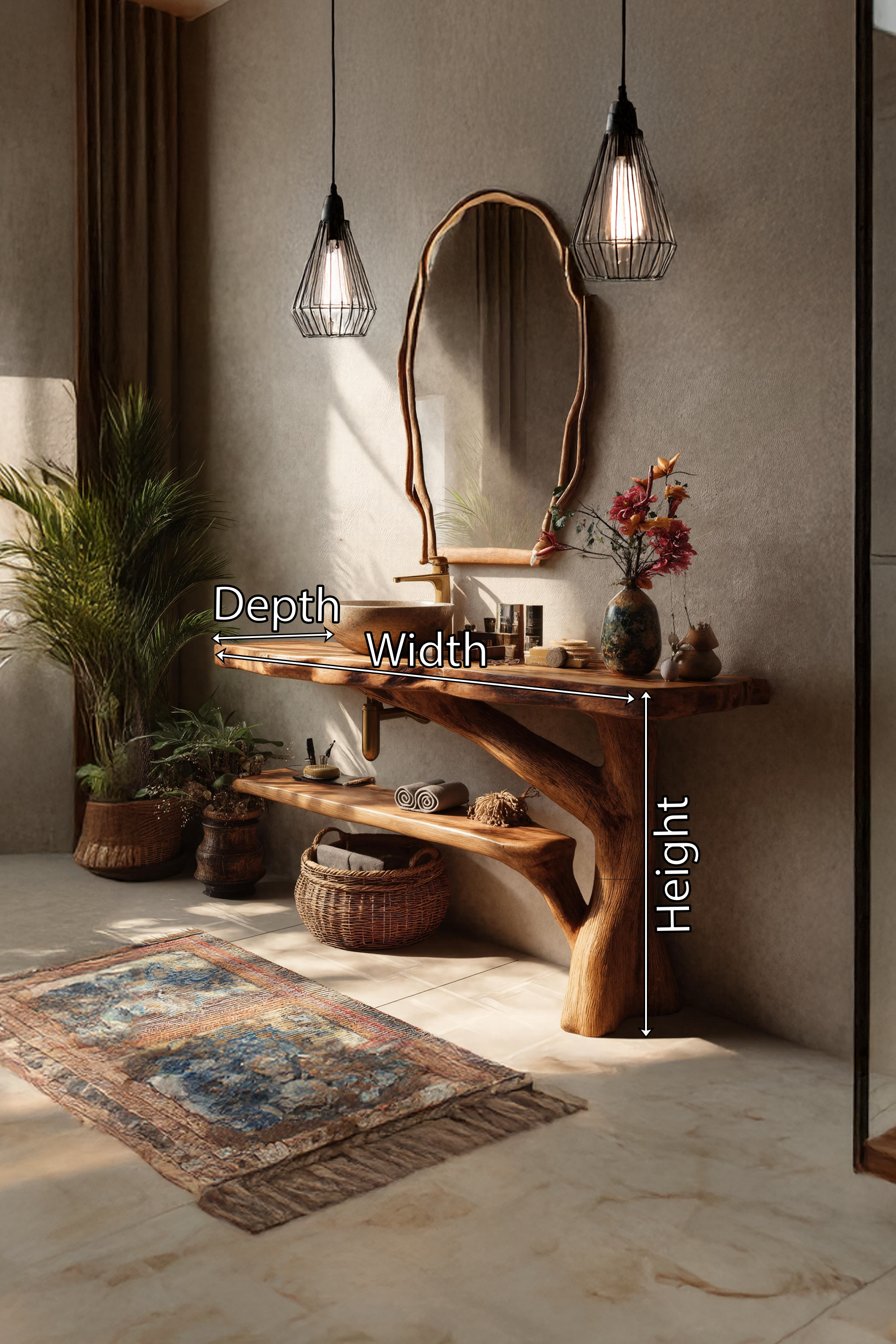 Modern Solid Wood Bathroom Vanity For Luxury Furniture Home Decor SILDTTRBRV077