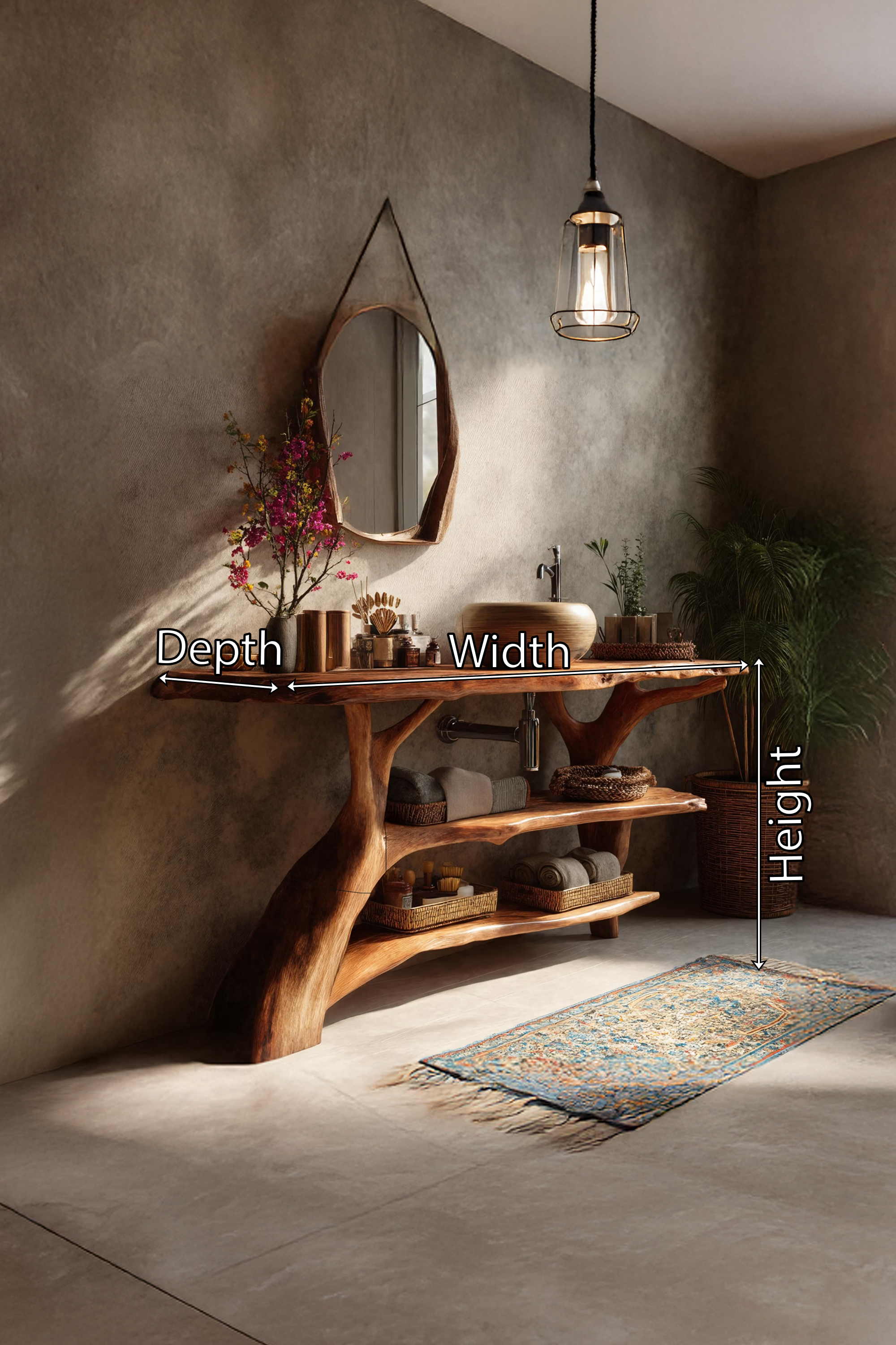 Farmhouse Solid Wood Bathroom Vanity For Cozy Bathroom Design Interior SILDTTRBRV075