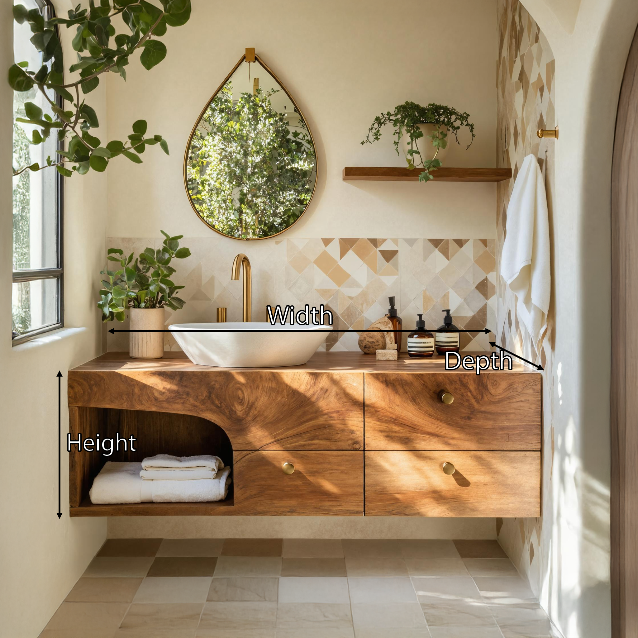 Rustic Floating Vanity For Small Bathroom Renovation SILDTTRBRV021