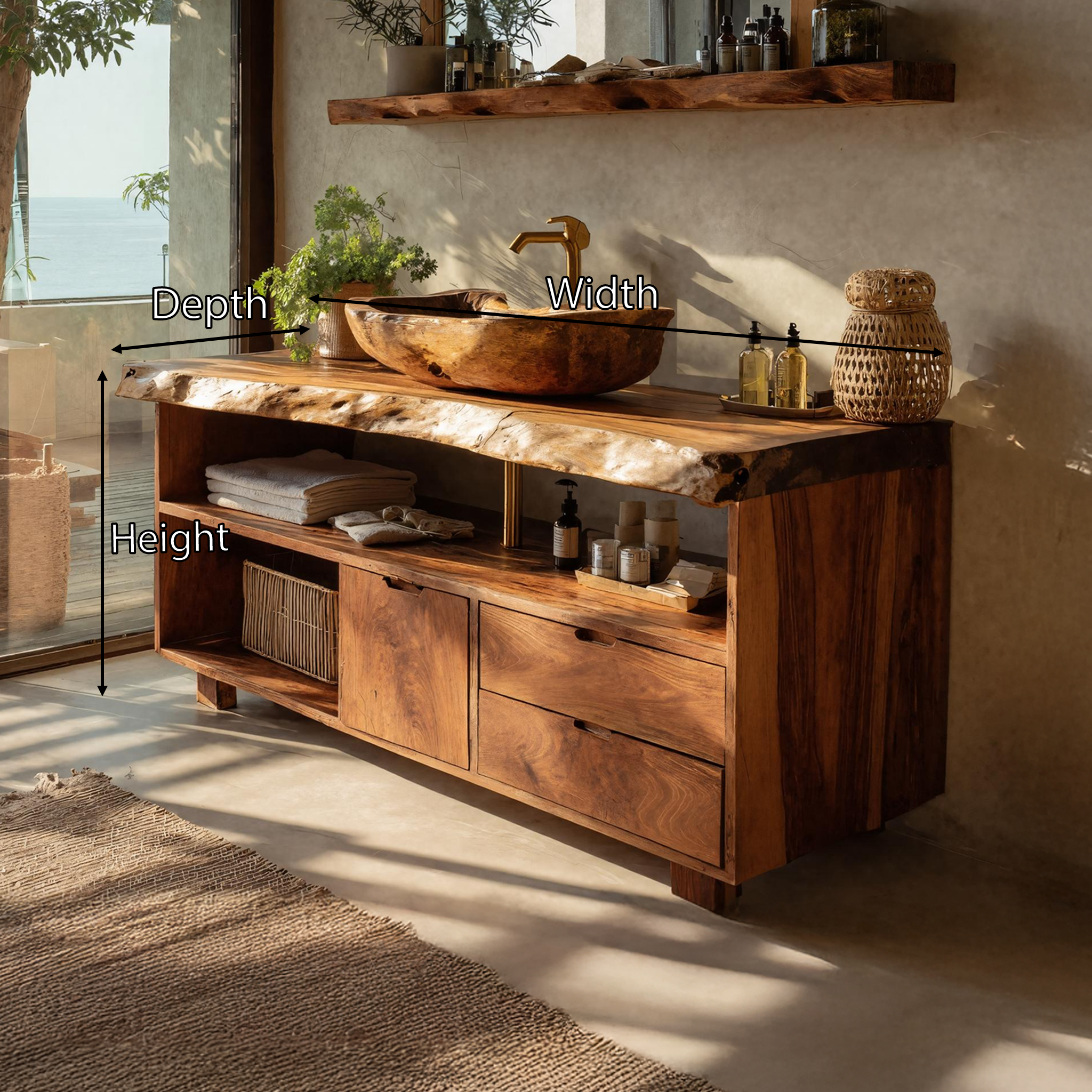 Modern Mid Century Vanity For Bathroom Makeover SILDTTRBRV030