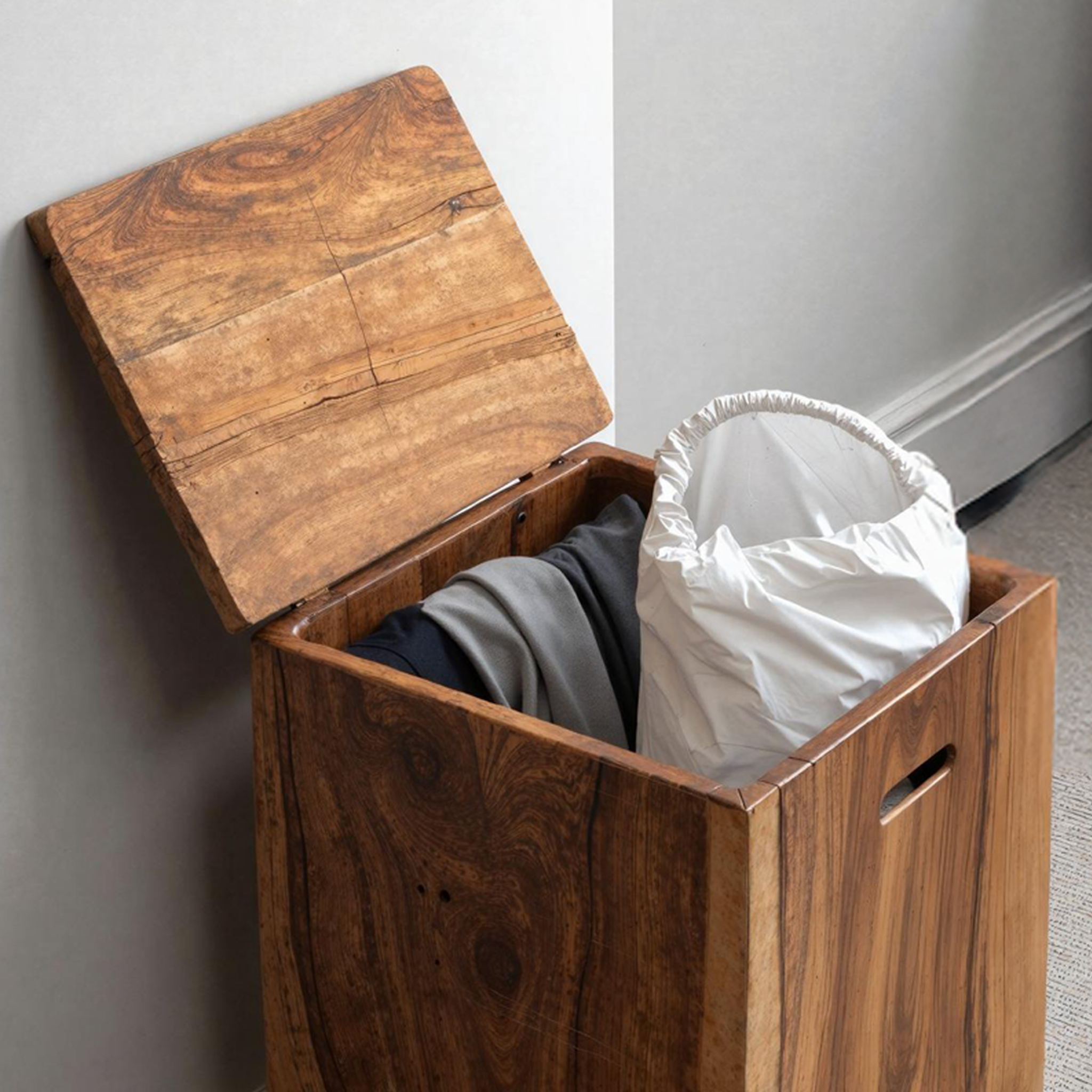 Vintage Wooden Storage Bin For Bedroom Furniture Organizer SILDTSBN012