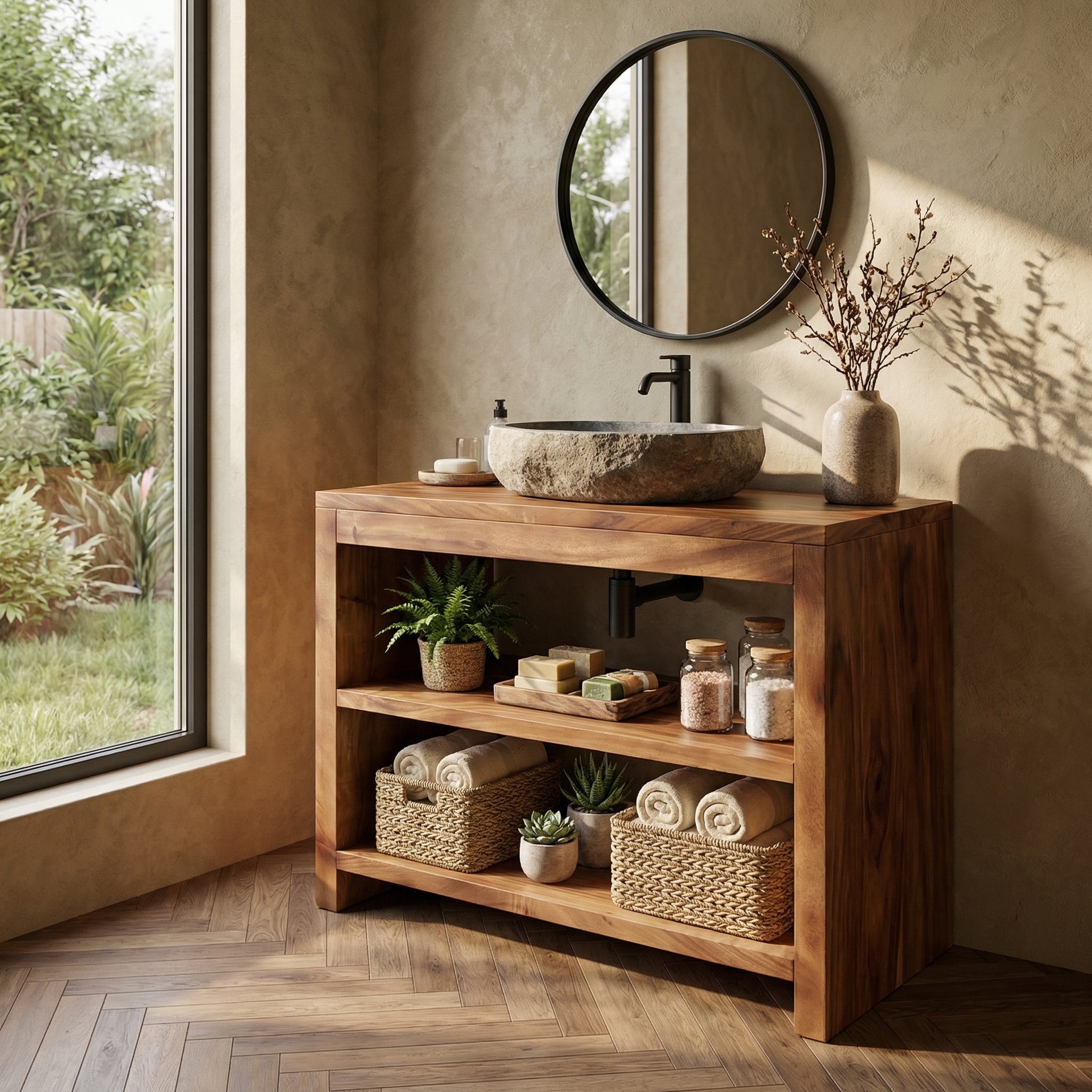 Custom Reclaimed Wood Vanity Bathroom SINLBRV026
