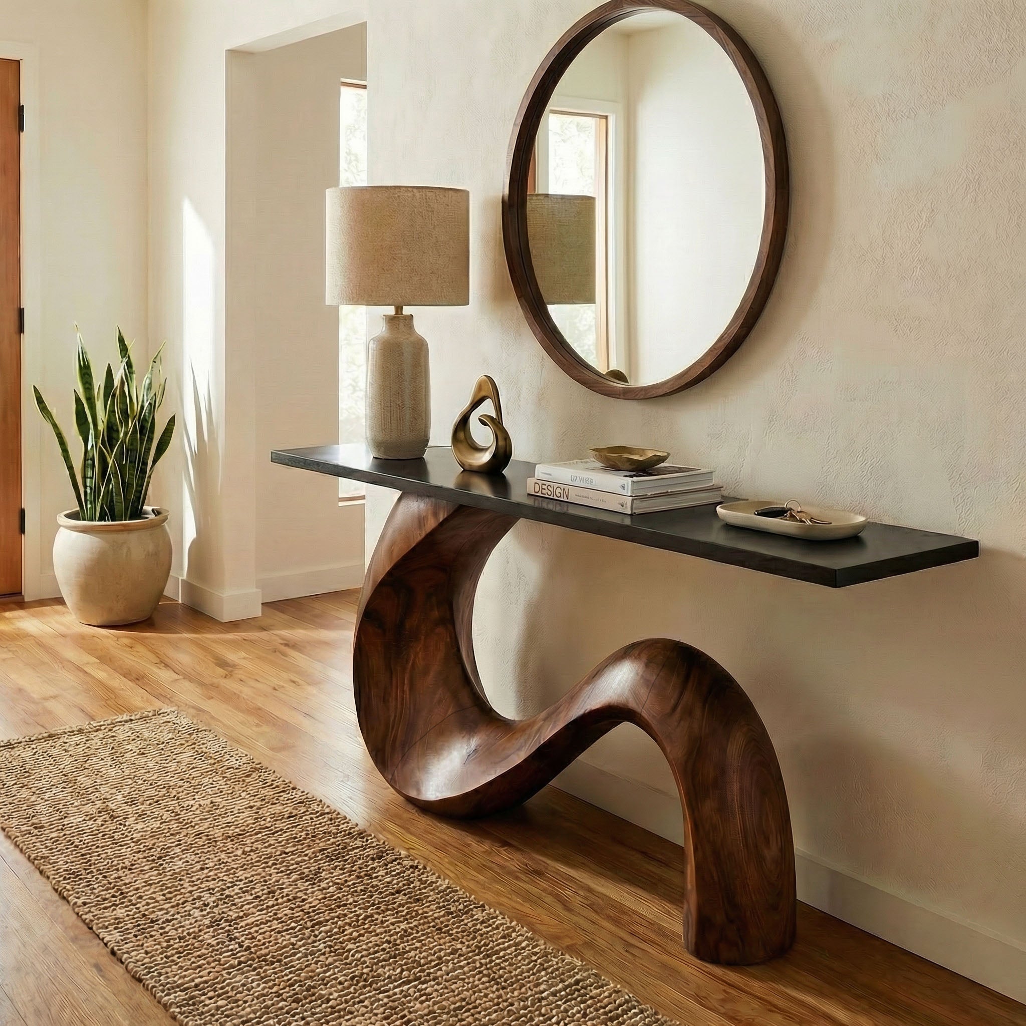 Midcentury Sculptural Console Table Entryway SINLSACS108