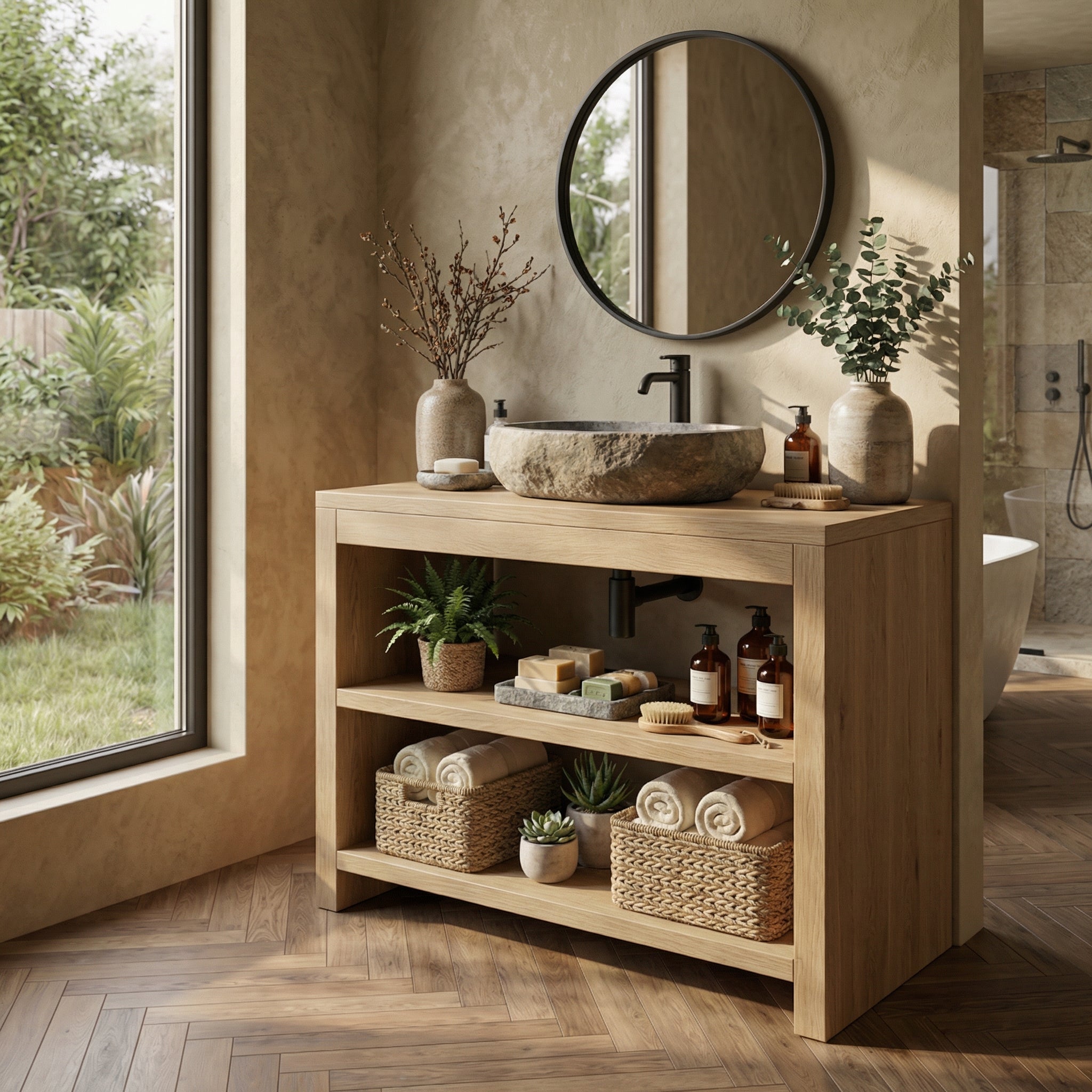 Custom Reclaimed Wood Vanity Bathroom SINLBRV026
