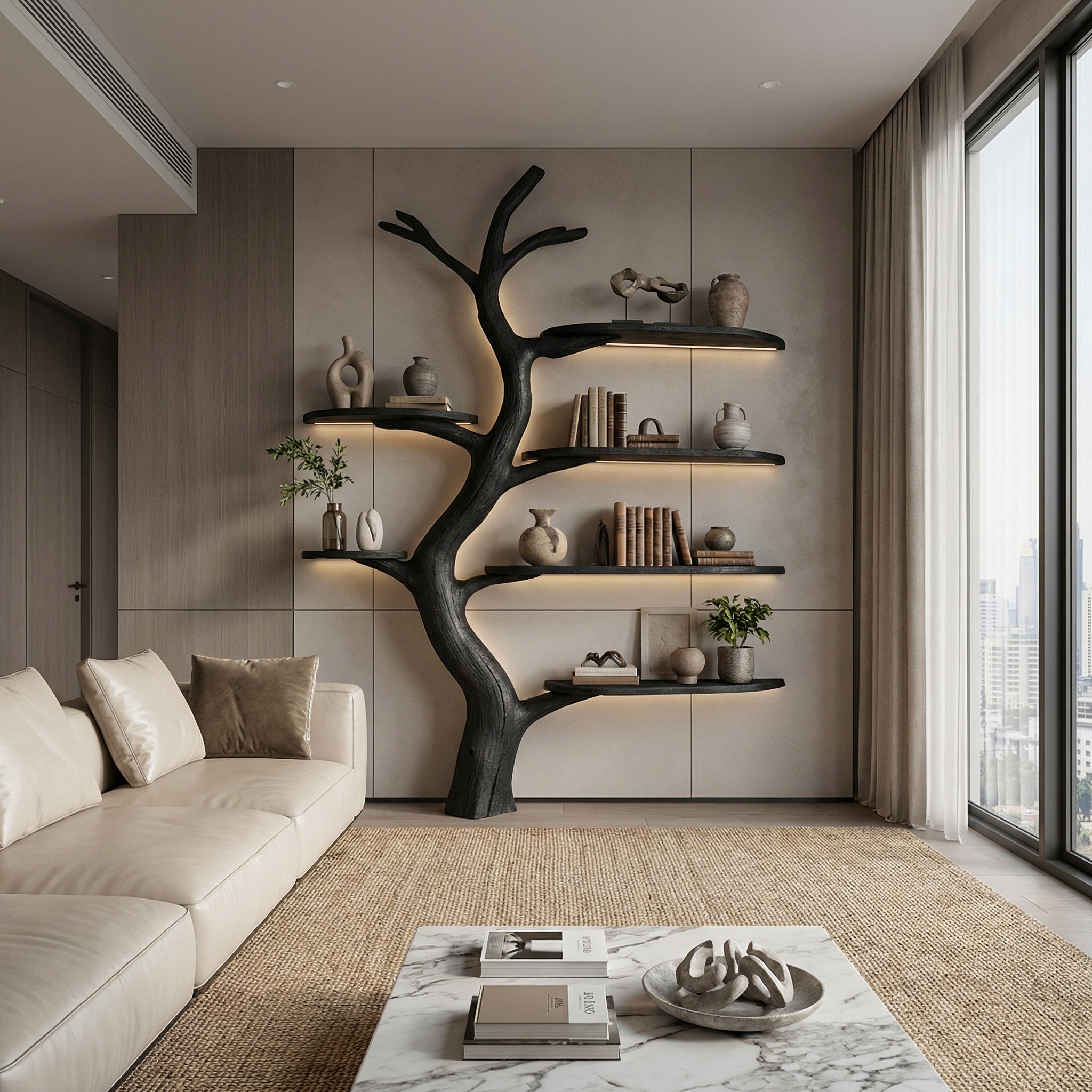 Midcentury Tree Bookcase Nursery Bedroom SINLSATB253