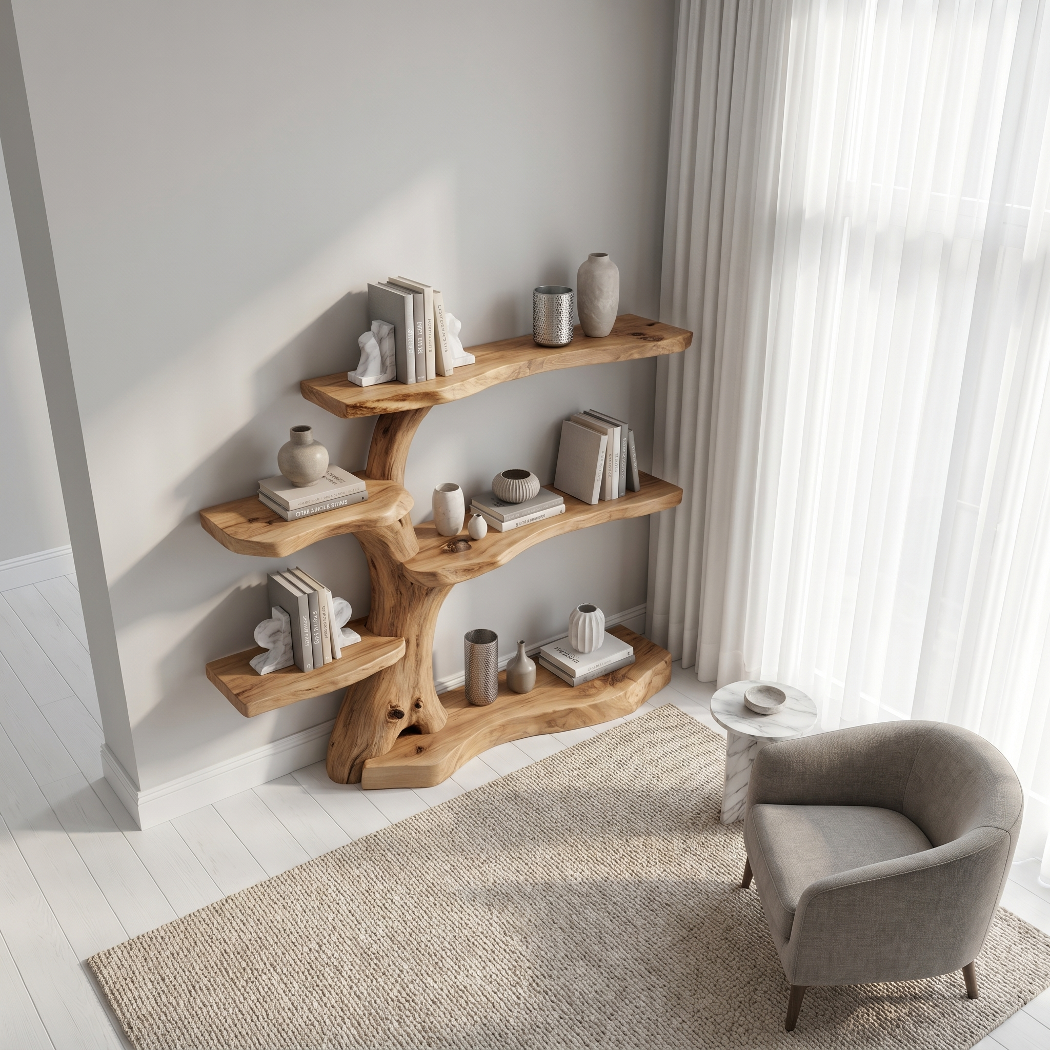 Rustic Corner Tree Bookshelf Kids Room Nursery SINLSATB310