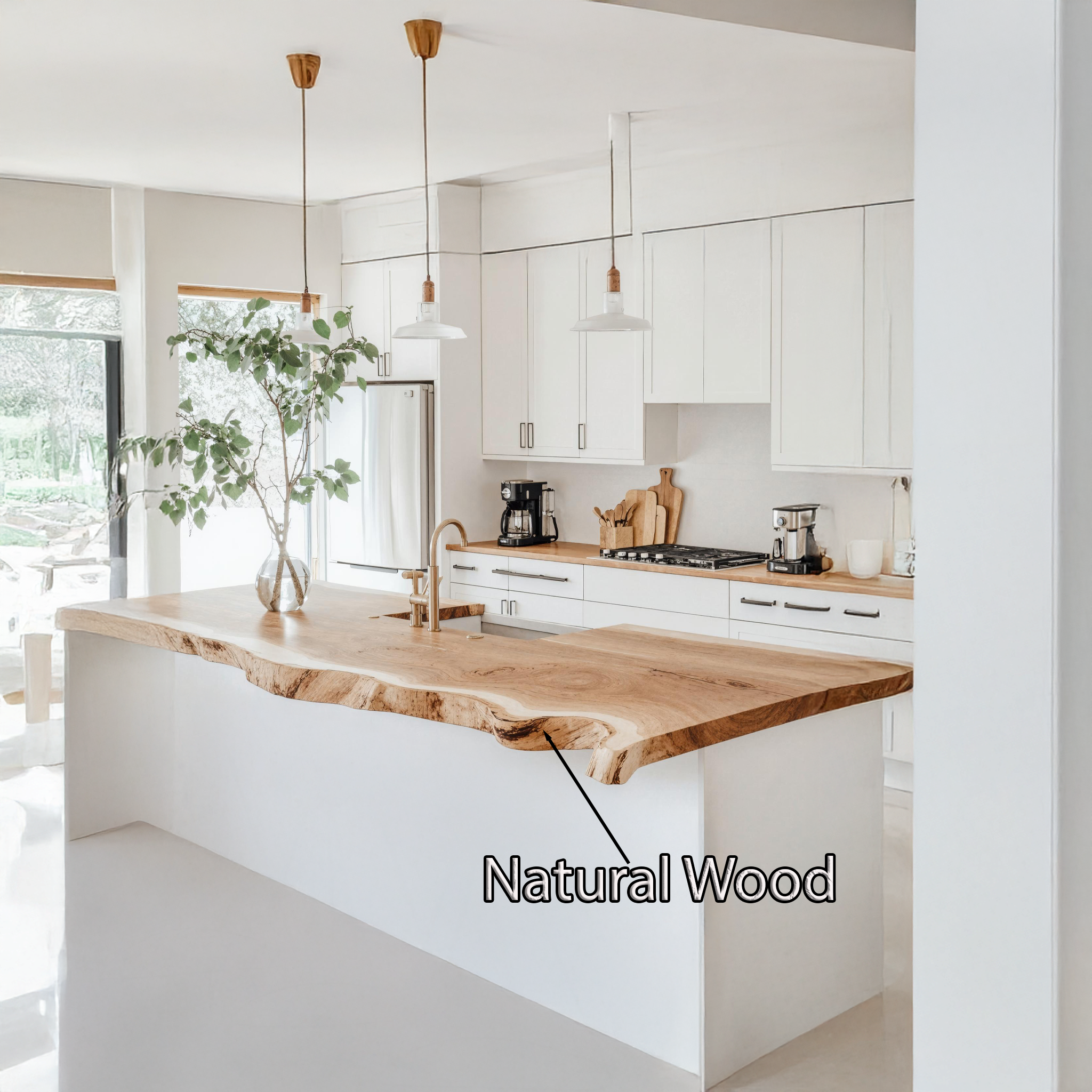 Mid Century Live Edge Countertop Modern Kitchen SILDTKCT019