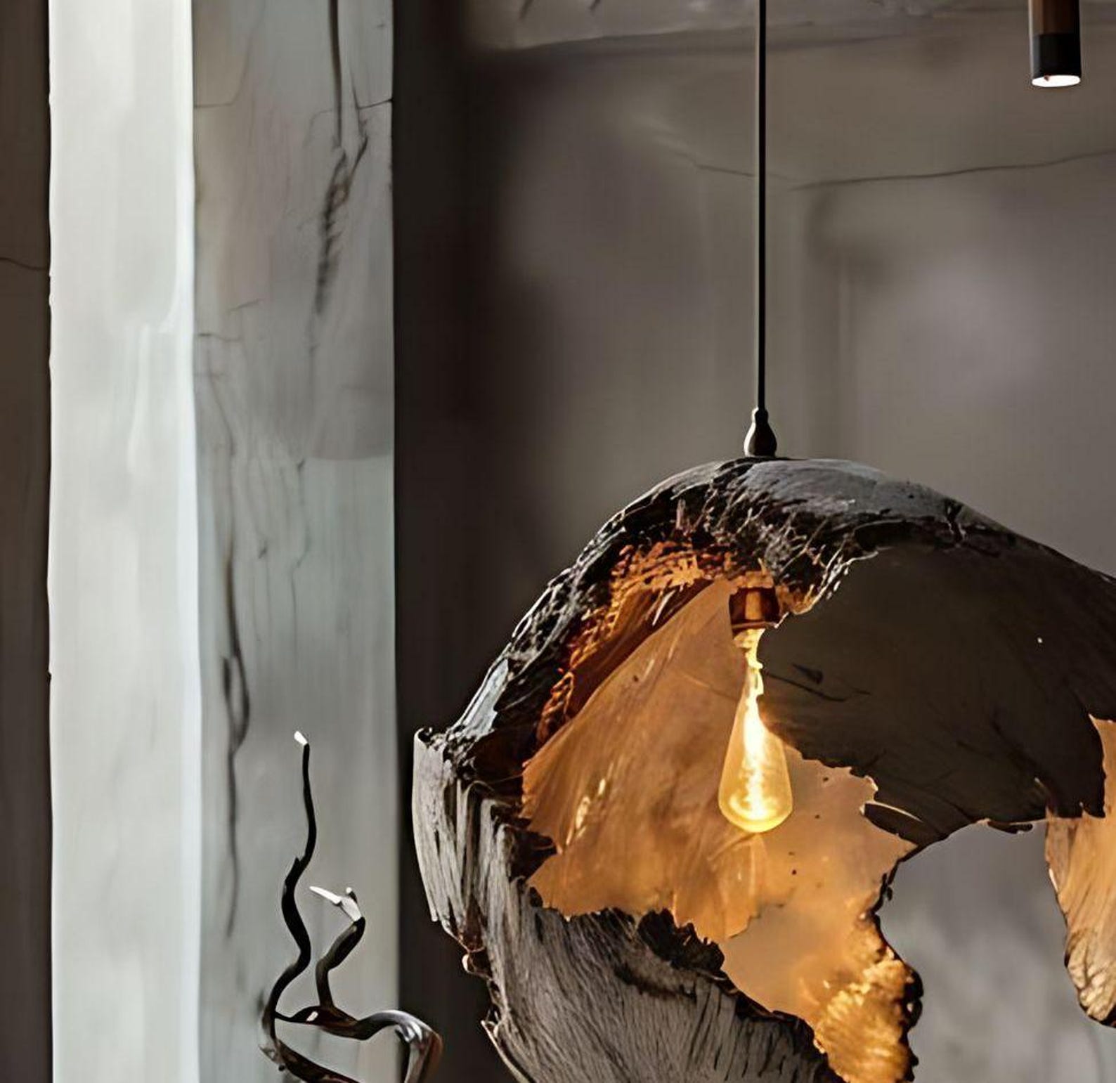 Driftwood Ceiling Light And Reclaimed Wood Hanging Lamp For Living Room And Dining Room Decor SITHLAM006
