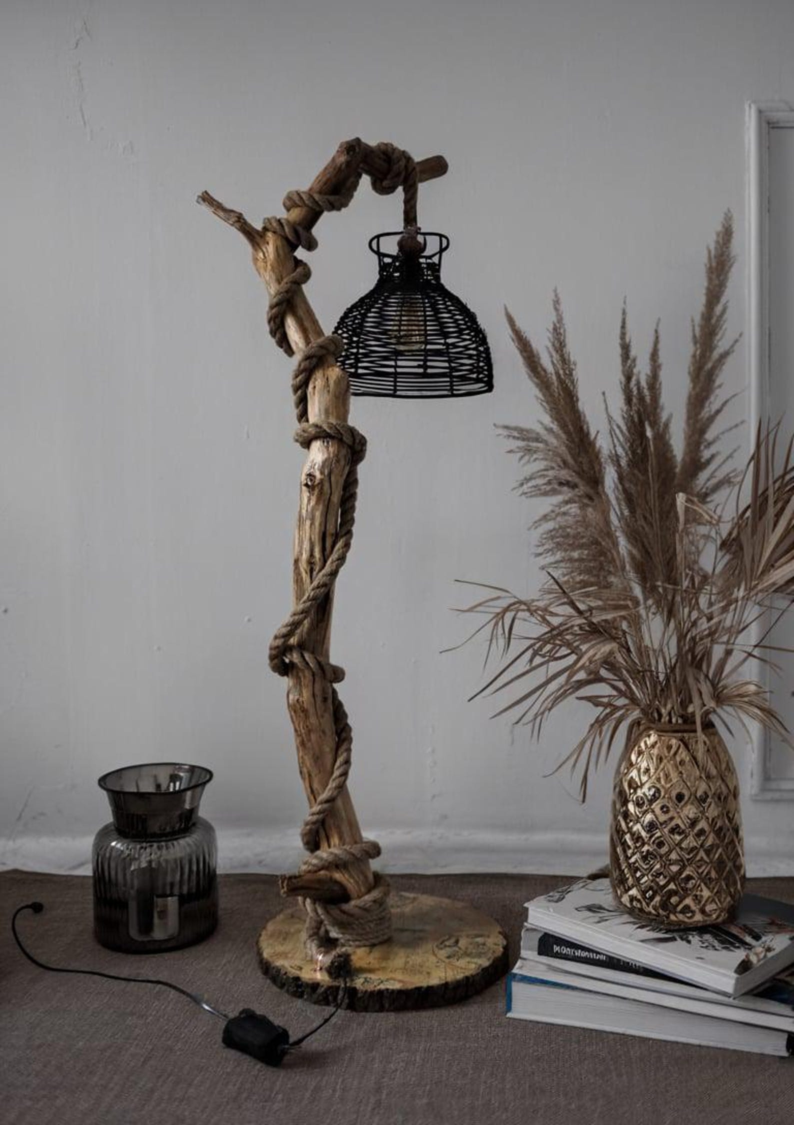 Rustic Home Decor With Handmade Driftwood Floor Lamp And Hanging Light For Living Room And Bedroom SITHLAM014