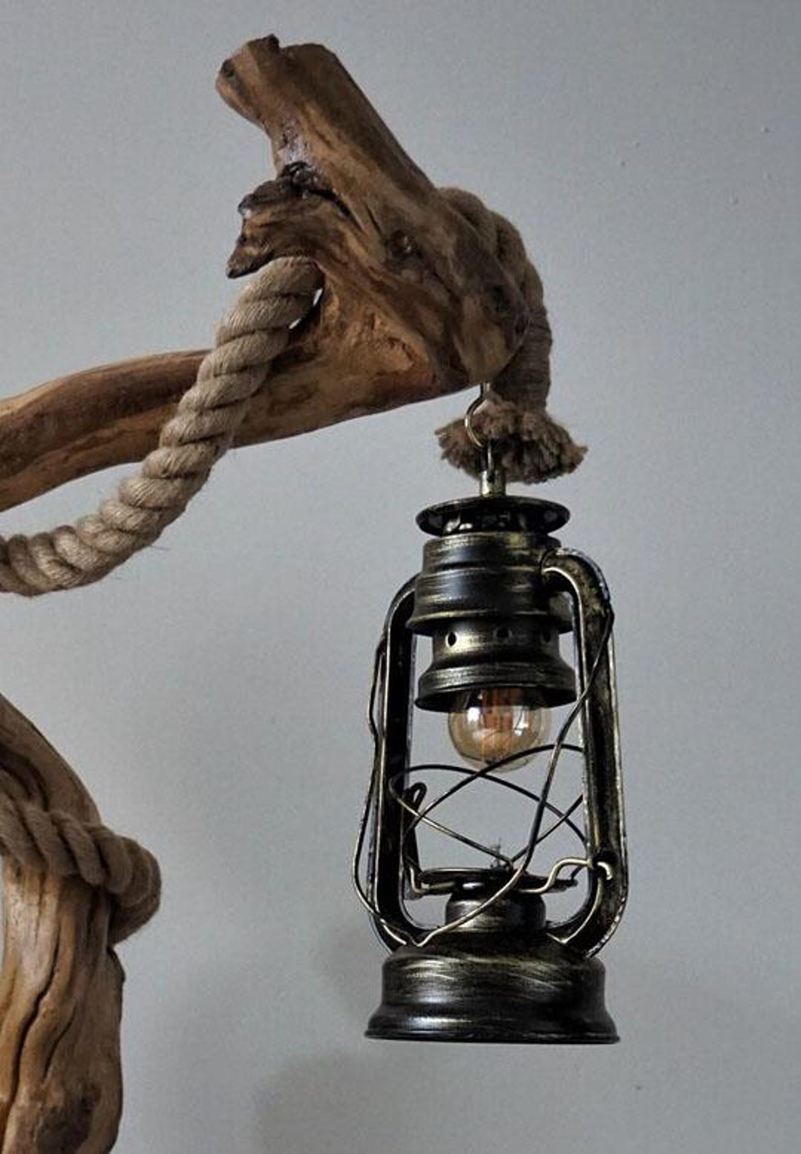 Rustic Driftwood Floor Lamp And Industrial Farmhouse Lighting For Living Room Bedroom And Home Office SITHLAM013