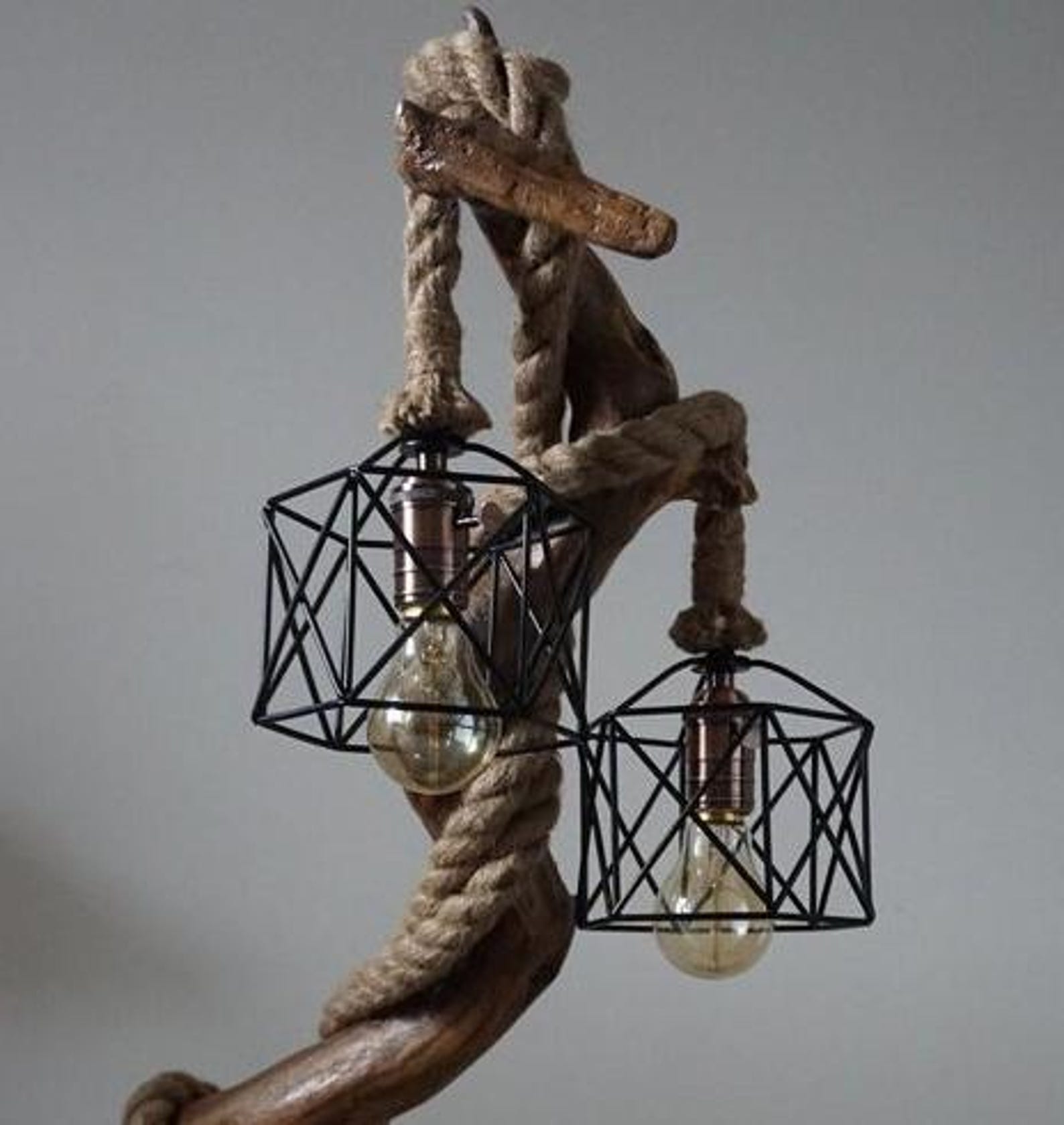 Rustic Style For Driftwood Double Lamp And Large Rustic Wooden Floor Lamp In Living Room And Bedroom Decor SITHLAM017