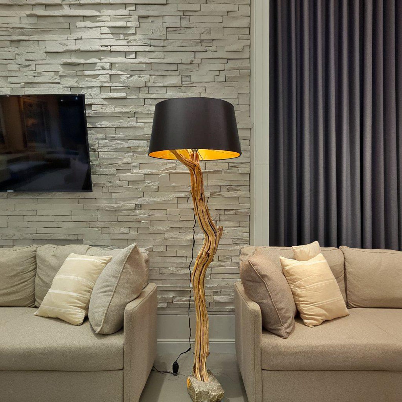 Rustic Corner Floor Lamp And Wood Floor Lighting Ideas For Minimalist Home Decor SITHLAM009