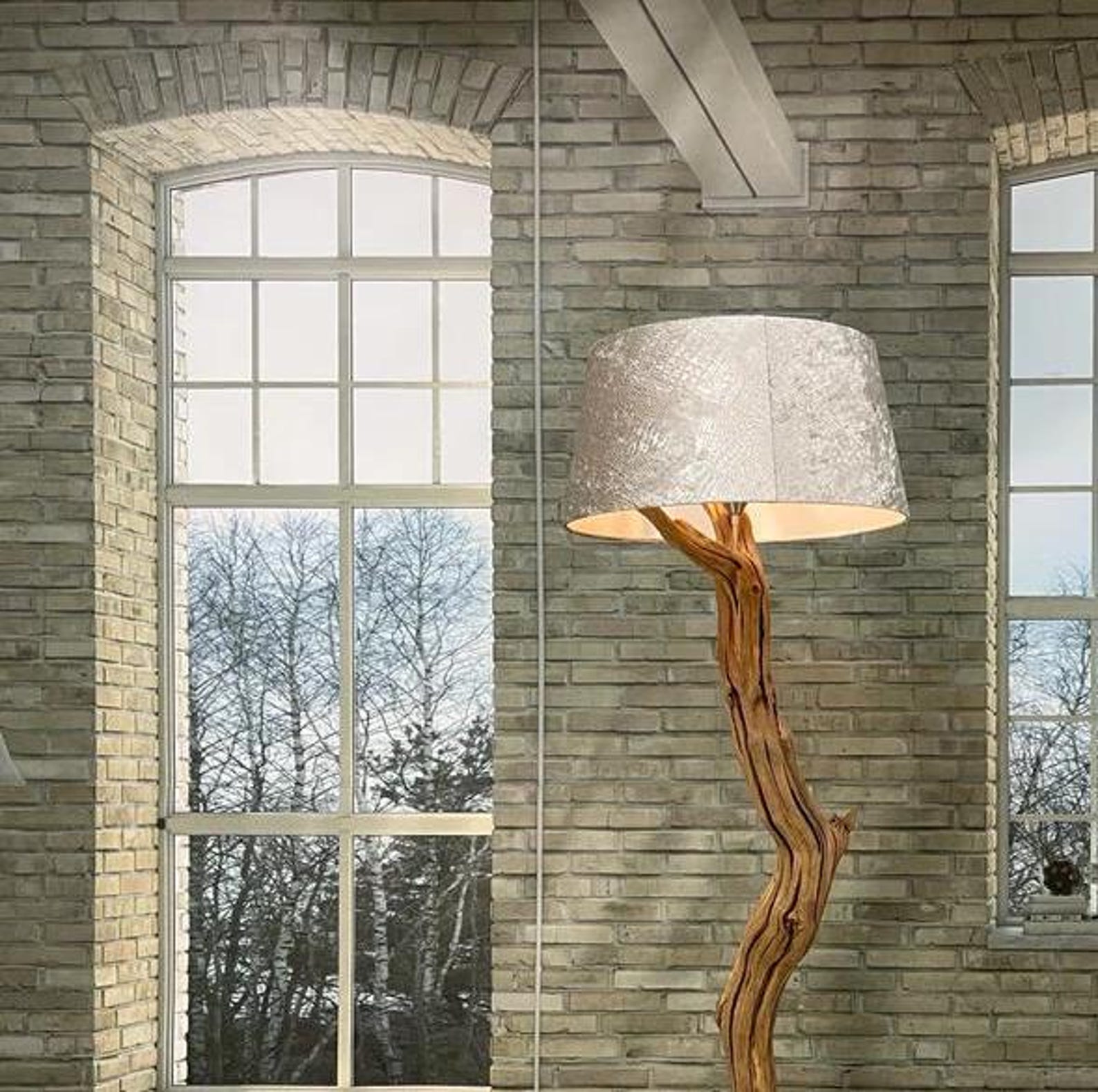 Rustic Corner Floor Lamp And Wood Floor Lighting Ideas For Minimalist Home Decor SITHLAM009