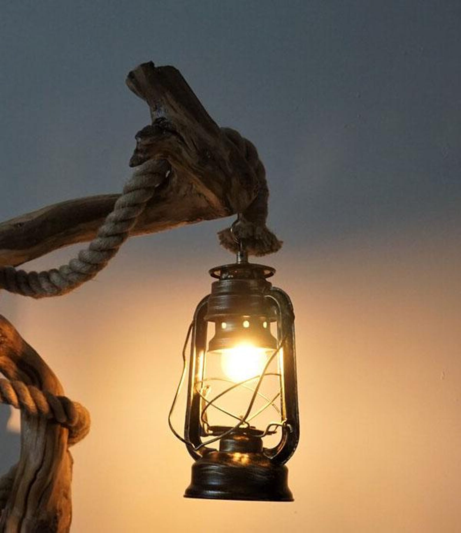 Rustic Driftwood Floor Lamp And Industrial Farmhouse Lighting For Living Room Bedroom And Home Office SITHLAM013