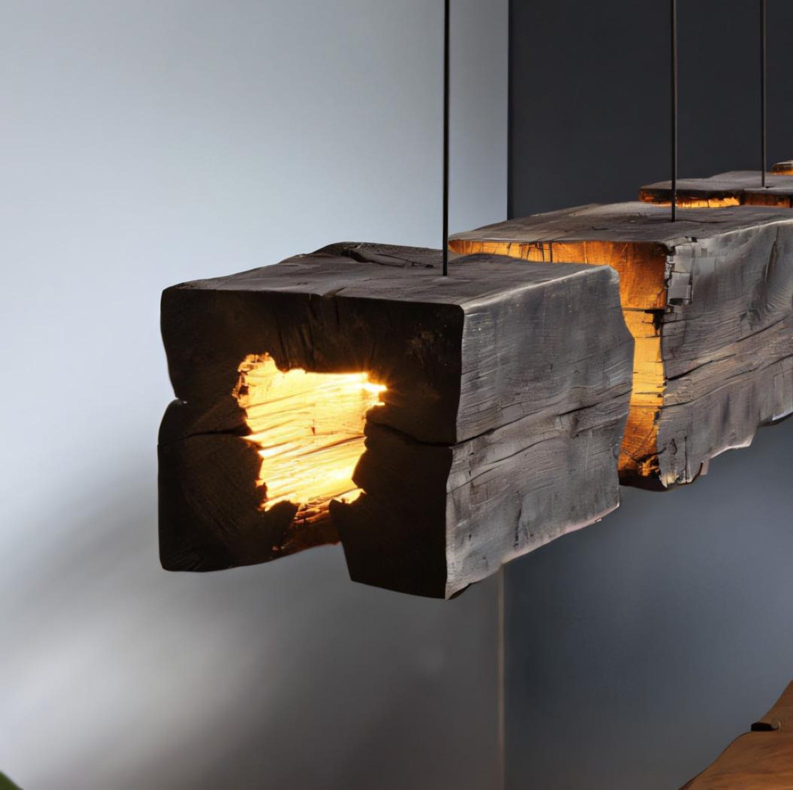 Rustic Pendant Light And Natural Log Lighting For Living Room Dining Room And Kitchen SITHLAM005