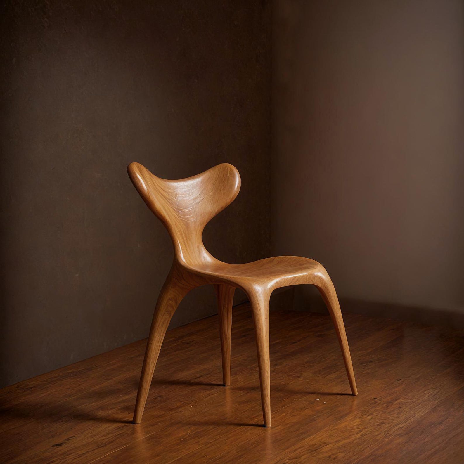 Sculptural Solid Wood Dining Chair For The Living Room And Dining Area SITHCHR001