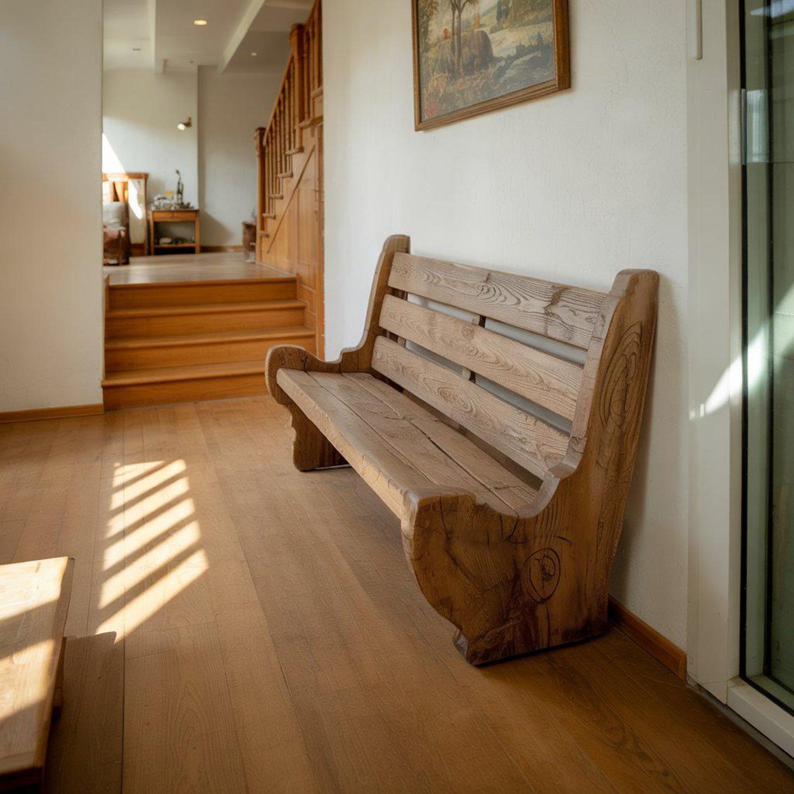 Rustic Solid Wood Bench For Home And Garden Seating SITHBEN002