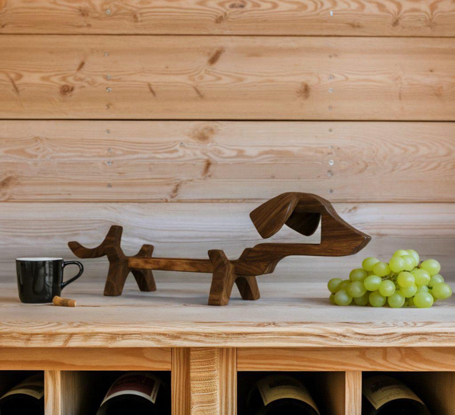 Whimsical Dog Shaped Wine Holder Table Decor SITHWH001