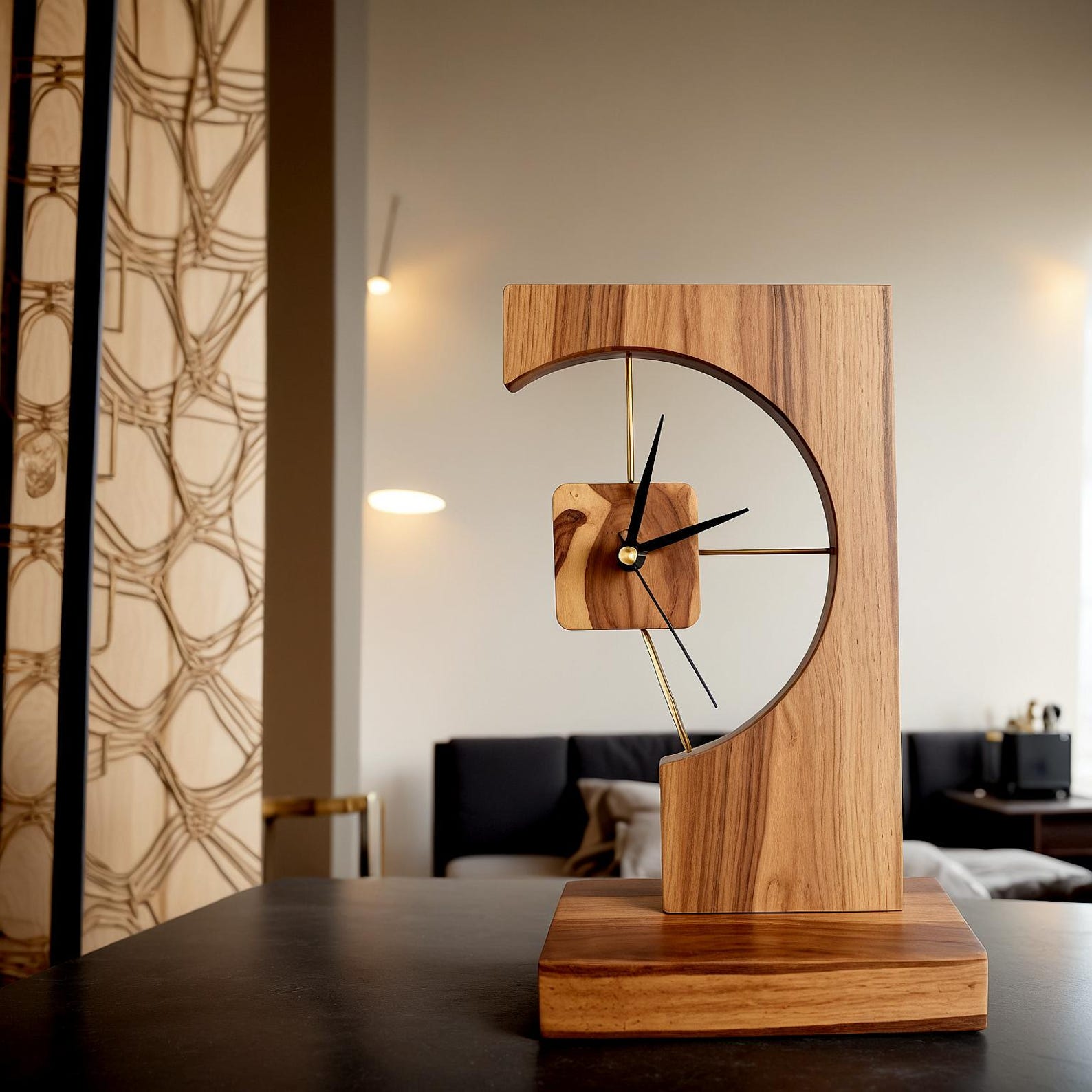 Modern Table Clock Wooden Art Desk Decor SITHTCK001