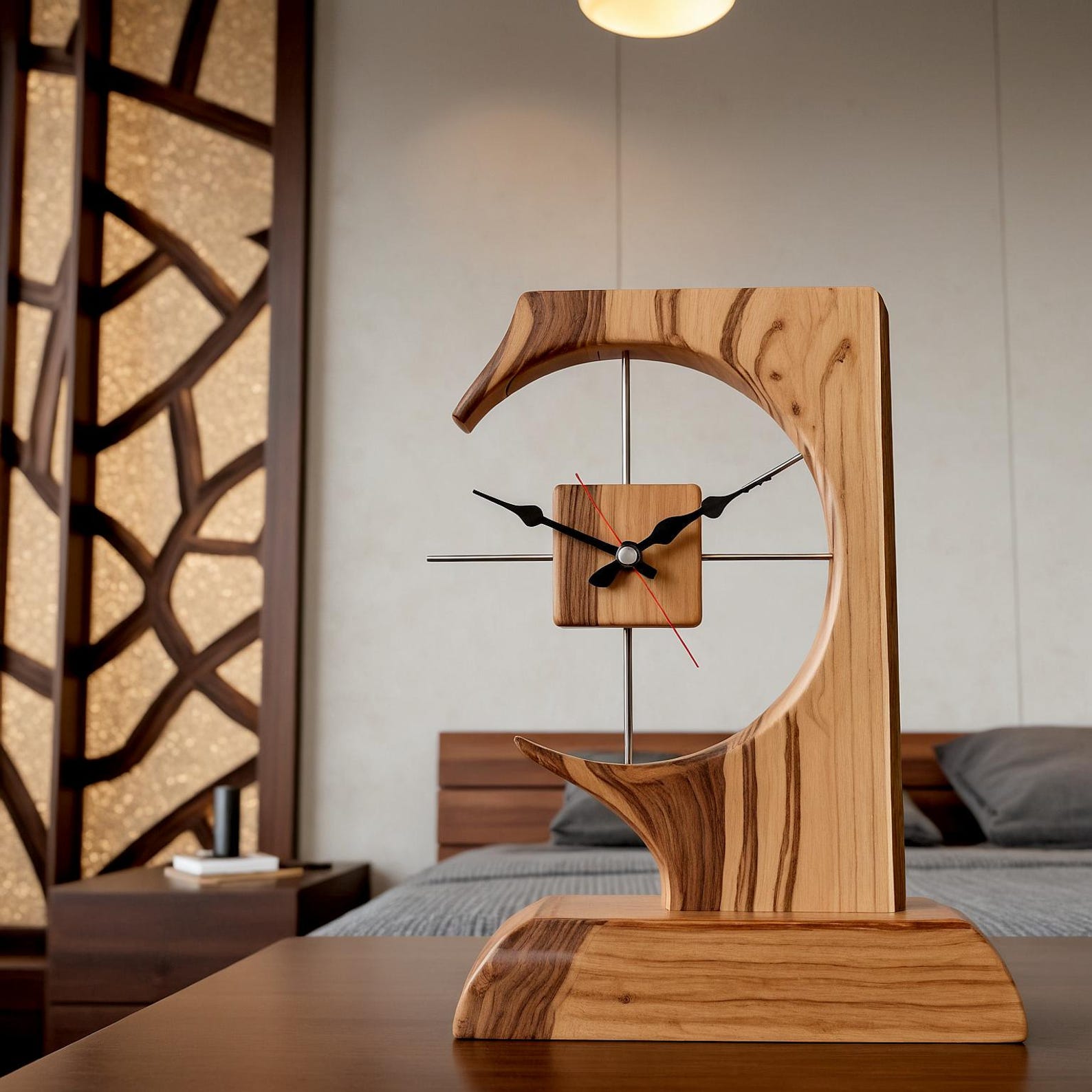 Modern Table Clock Wooden Art Desk Decor SITHTCK001