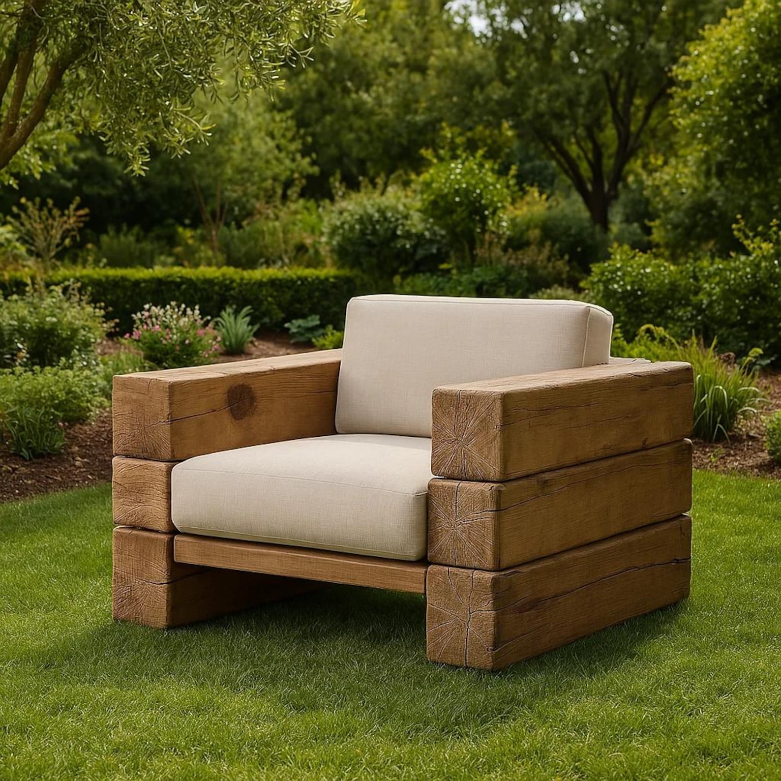 Rustic Wood Sofa Set For Garden Patio And Outdoor Lounge SITHCHR006