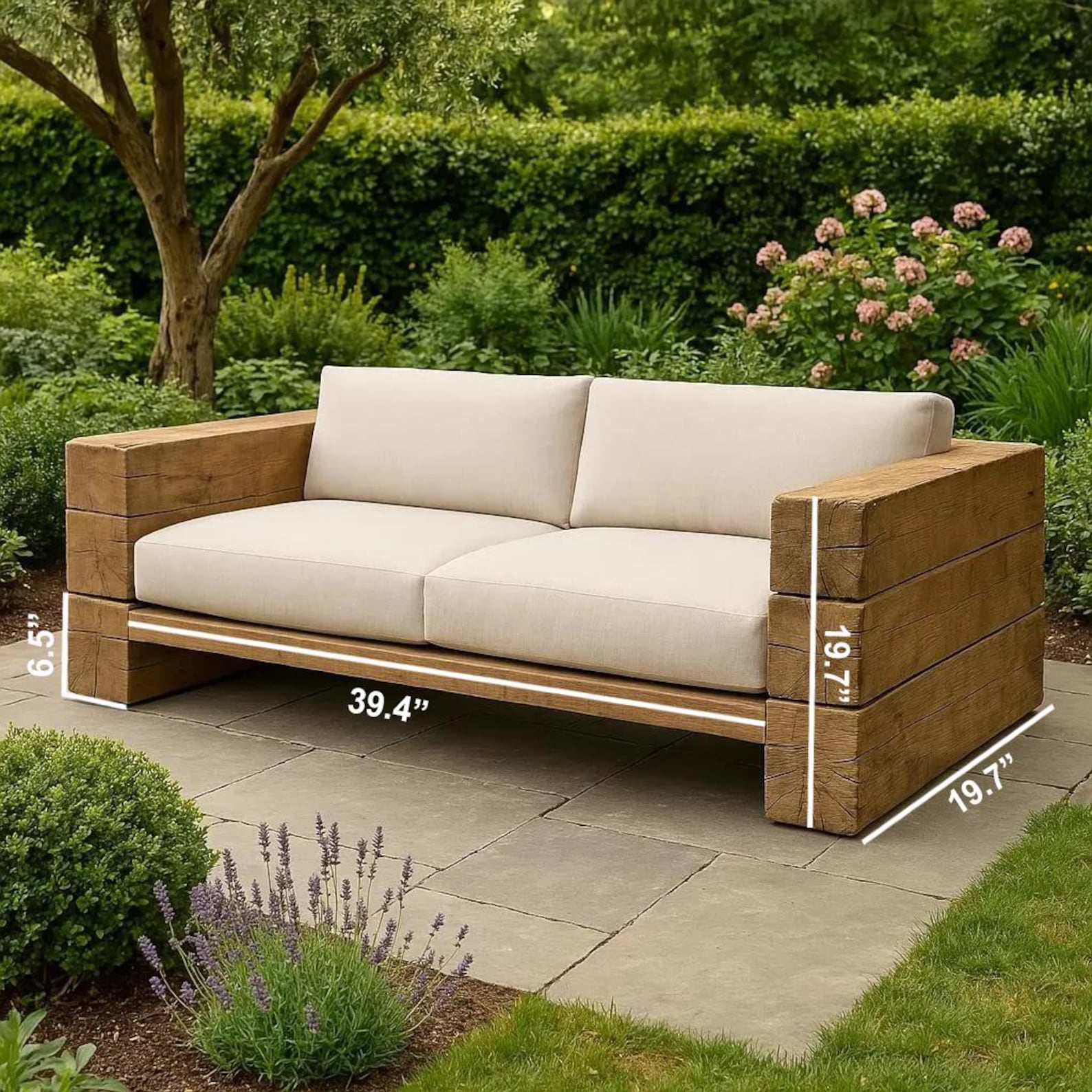 Rustic Wood Sofa Set For Garden Patio And Outdoor Lounge SITHCHR006