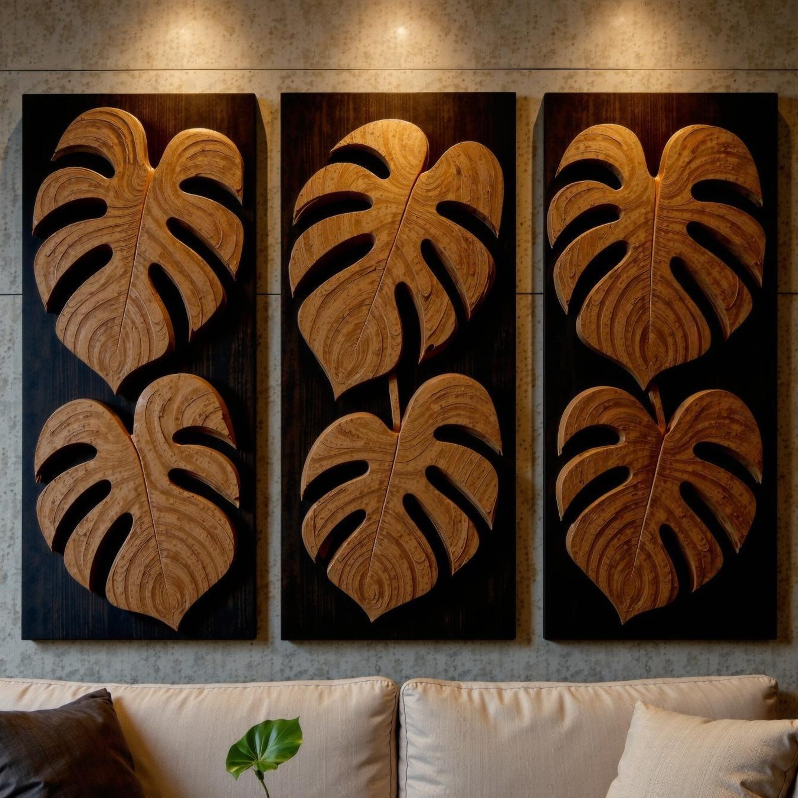 Tropical Leaf Wall Art Panel For Entryway Living Room And Bedroom SITHWA008