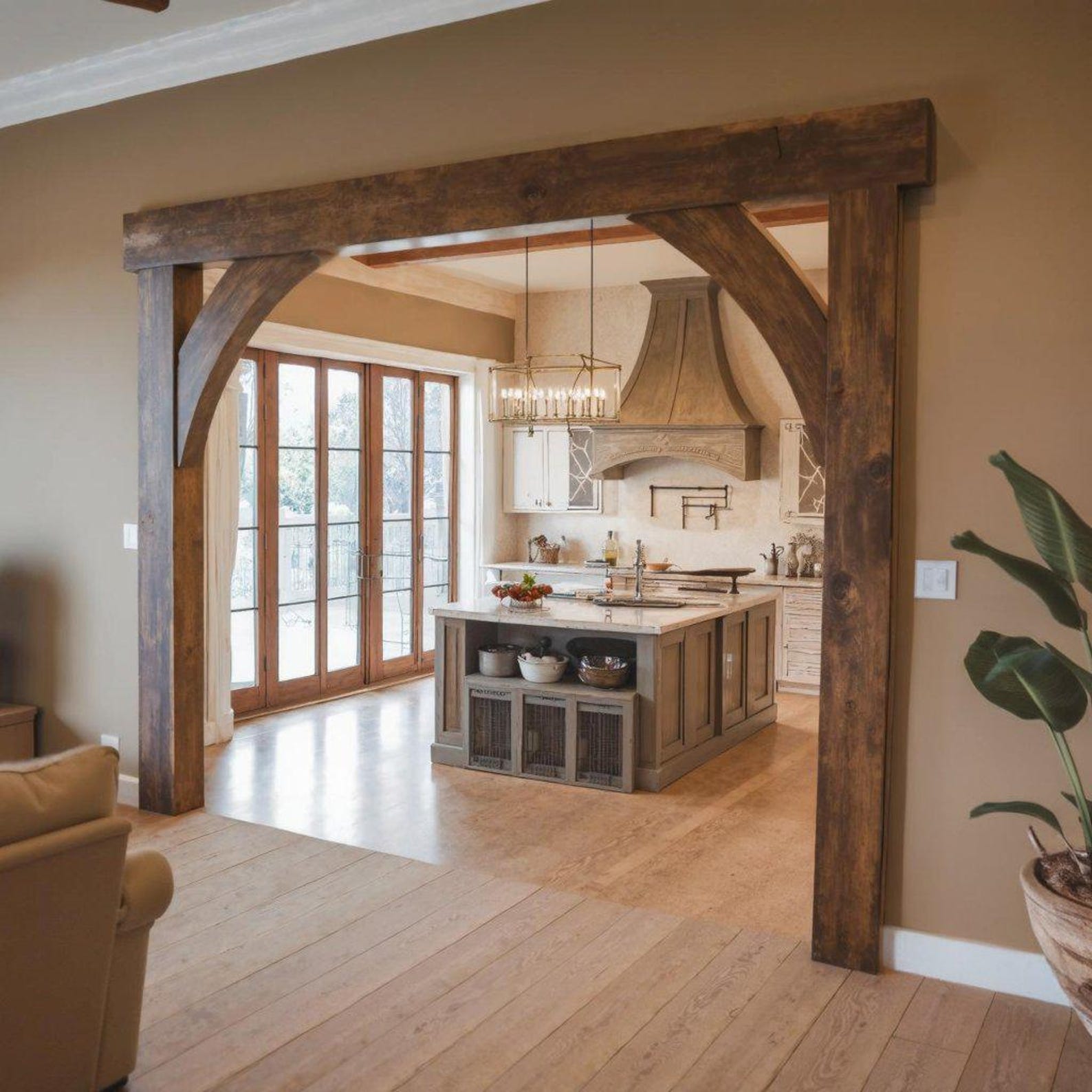 Rustic Arched Wood Frame For Living Room Entryway SITHACH003