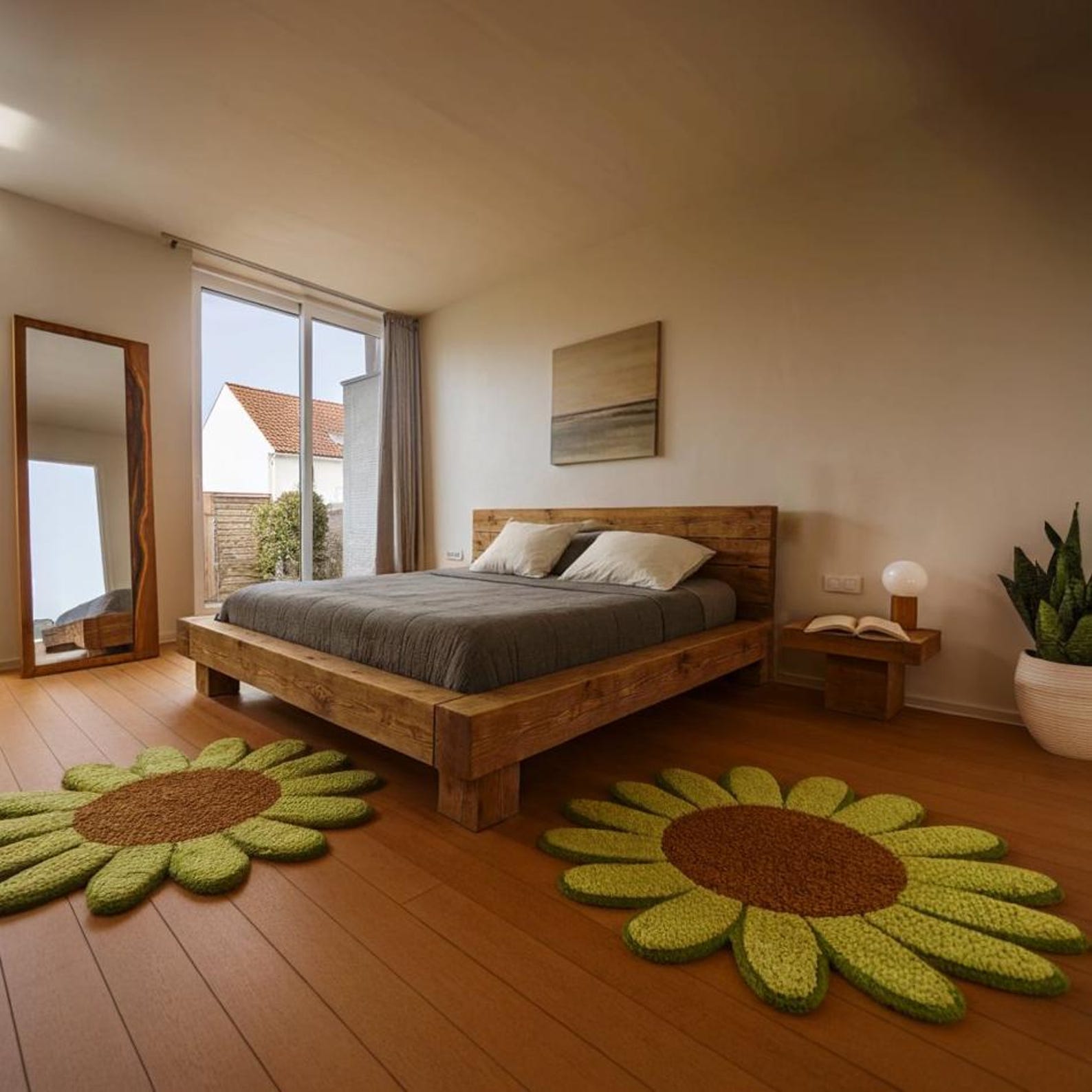 Rustic Low Profile Bed Frame For Cozy Minimalist Bedroom SITHWO001