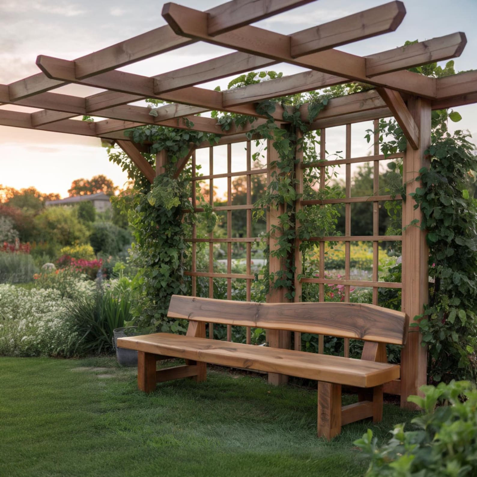 Rustic Outdoor Garden Bench For Porch Patio And Backyard Seating SITHBEN007
