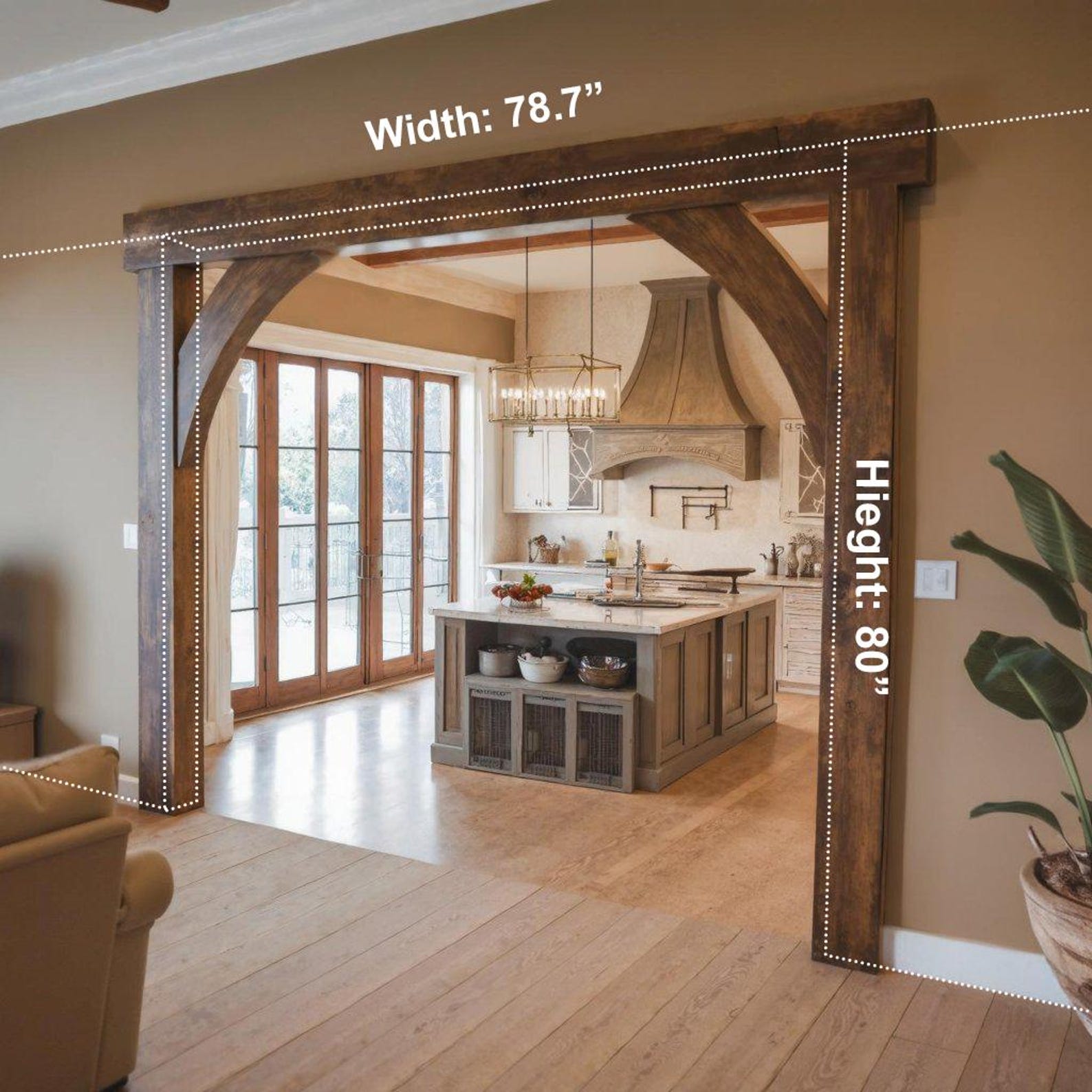 Rustic Arched Wood Frame For Living Room Entryway SITHACH003